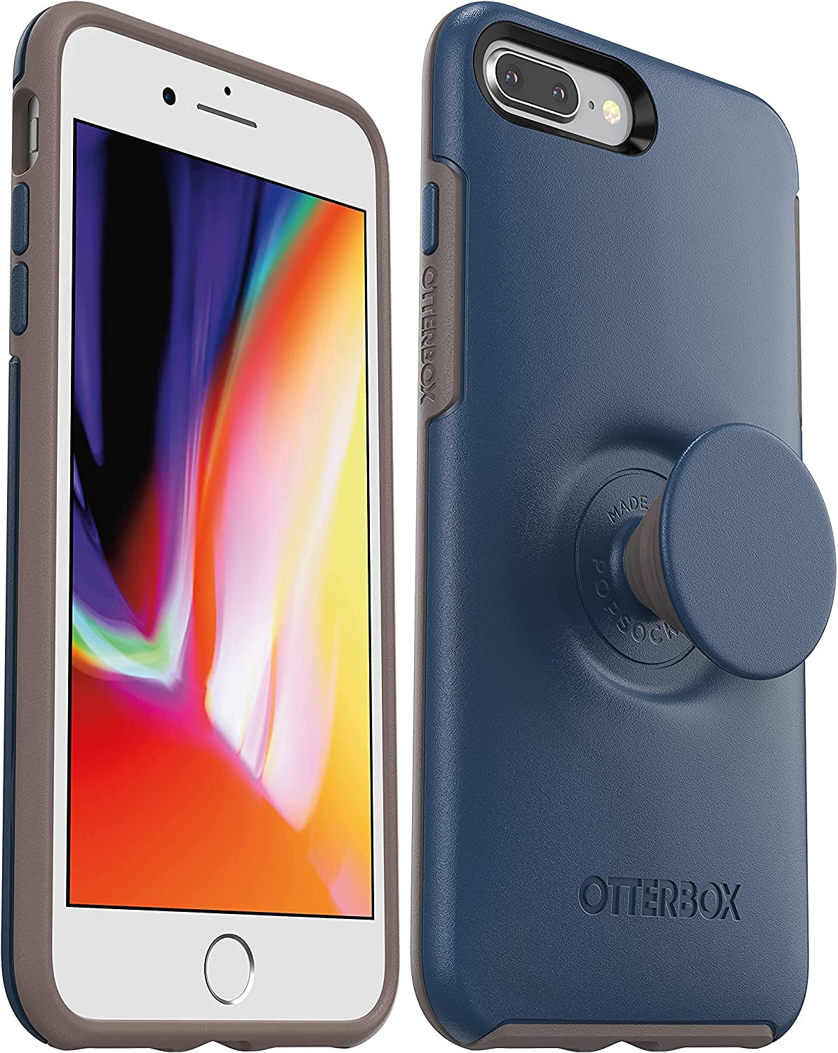 OtterBox POP Case for Apple iPhone 7 Plus & iPhone 8 Plus - Protective Phone Cover with Shock Absorption - Go To Blue - Perfect for Outdoor Activities, Sports & Daily Use