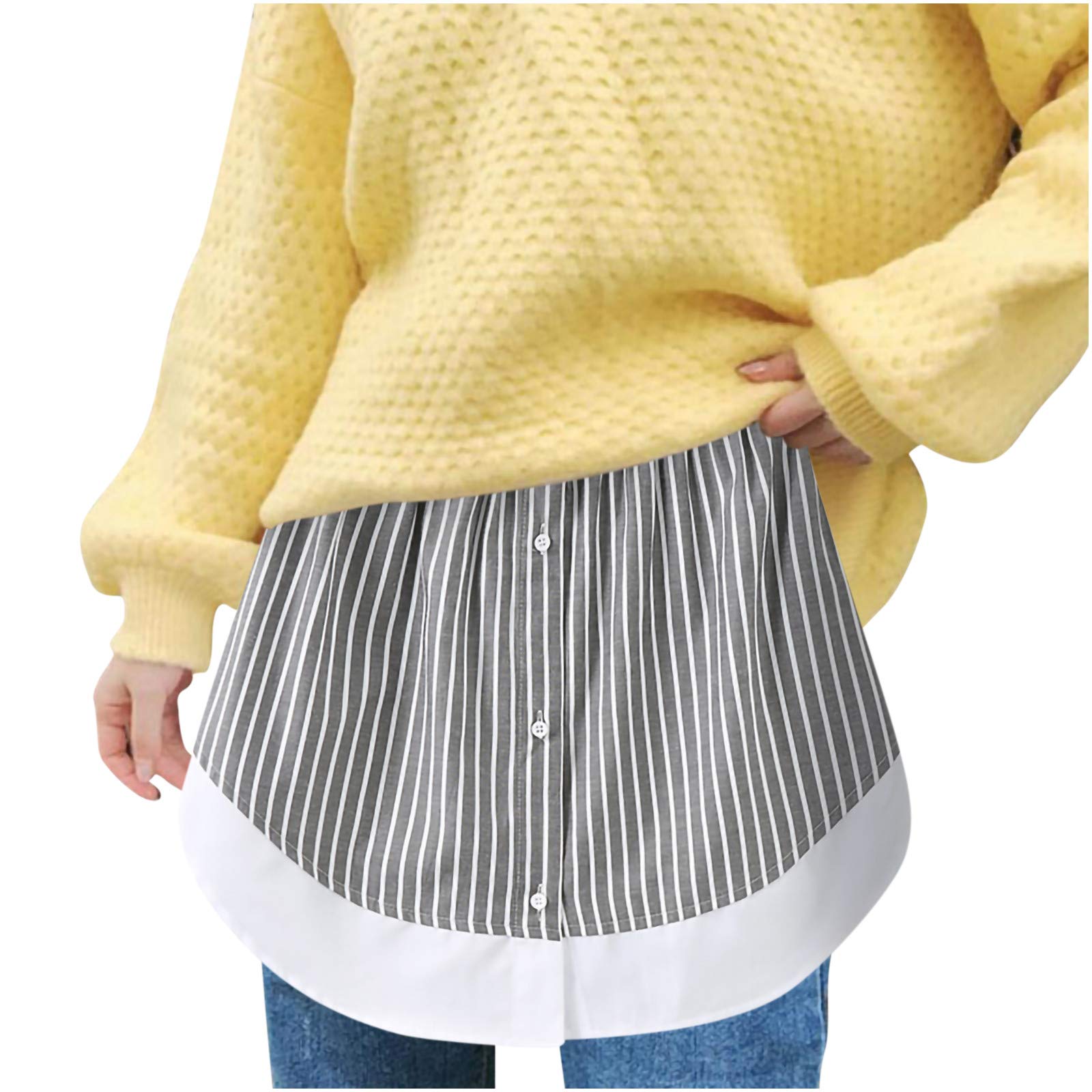 Yig 1210 Shirt Extenders - Adjustable Layering Mini Skirt Shirt Extender for Women | Perfect for Tunic Tops, Dresses & Modest Fashion Outfits