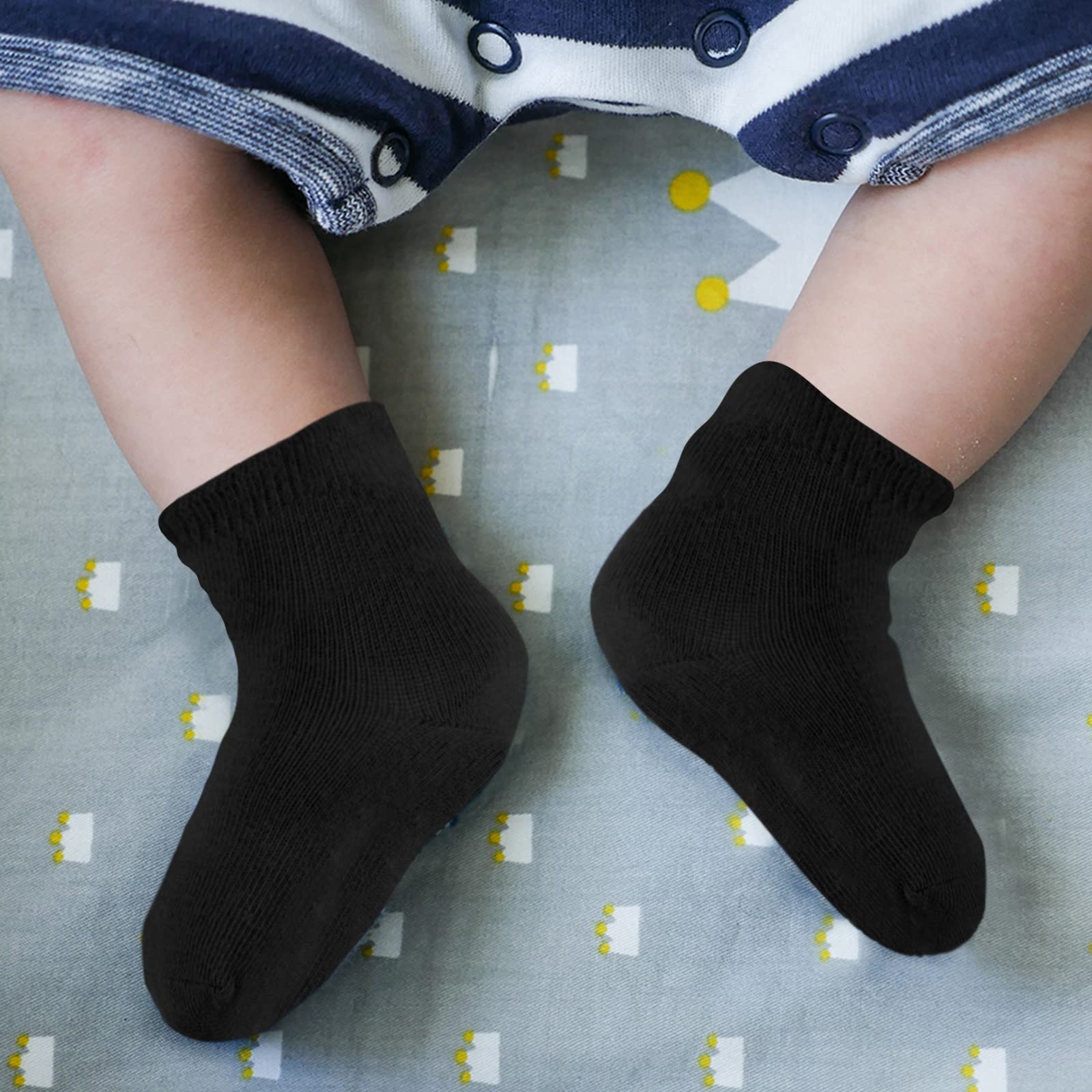 Duufin 18 Pairs Toddler Crew Socks - Mid Cut Kids Socks for Boys & Girls - Soft Cotton Mid Calf Socks for Daily Wear, School & Playtime