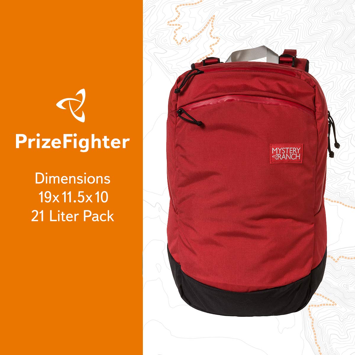 Mystery Ranch PrizeFighter 21L Daypack - Durable Hiking & Travel Backpack for Men & Women (Cherry Red) - Perfect for Outdoor Adventures, Commuting & Daily Use