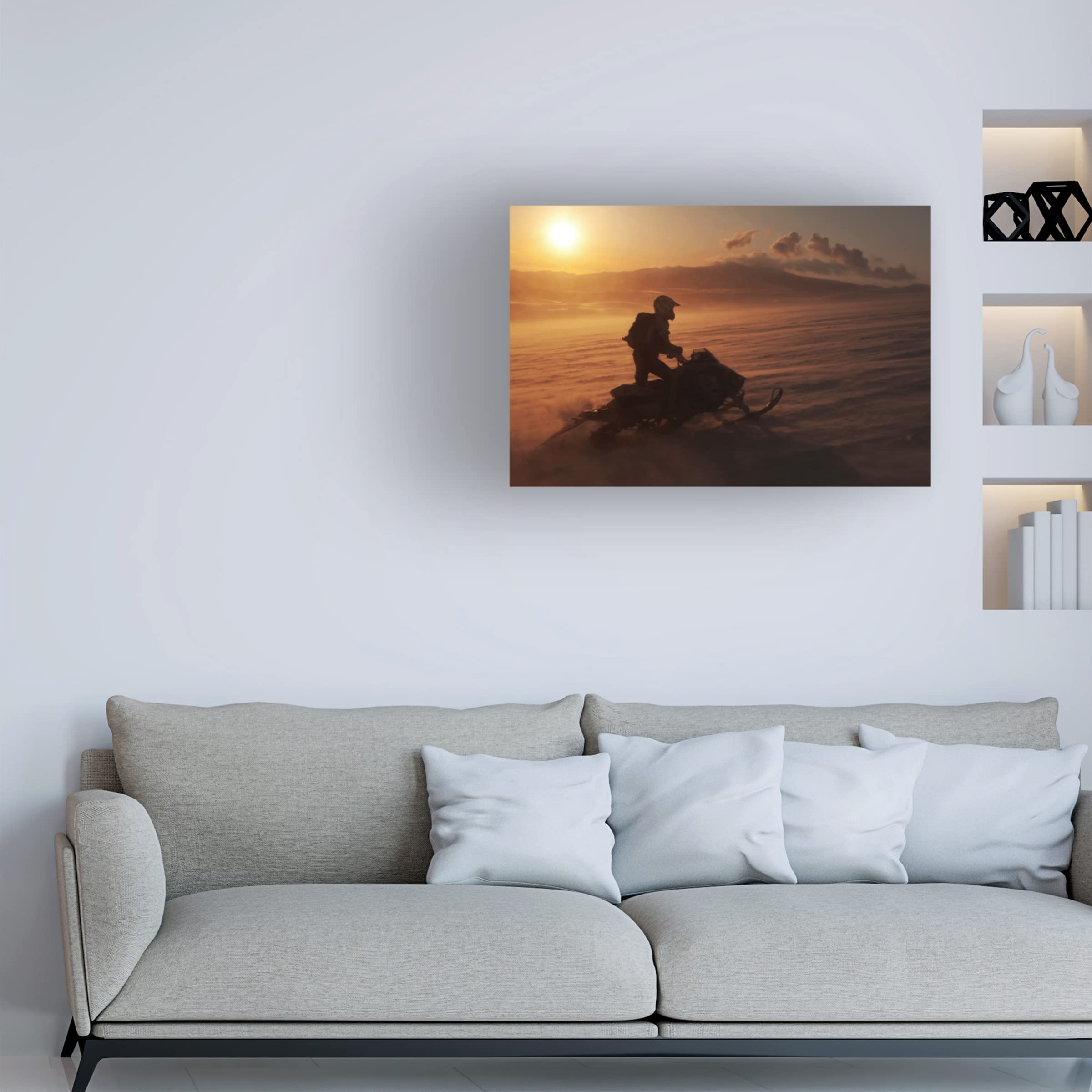 Bragi Ingibergsson 'Land of Fire and Ice' Canvas Wall Art Print - Stunning Icelandic Landscape Painting for Living Room, Bedroom & Office Decor