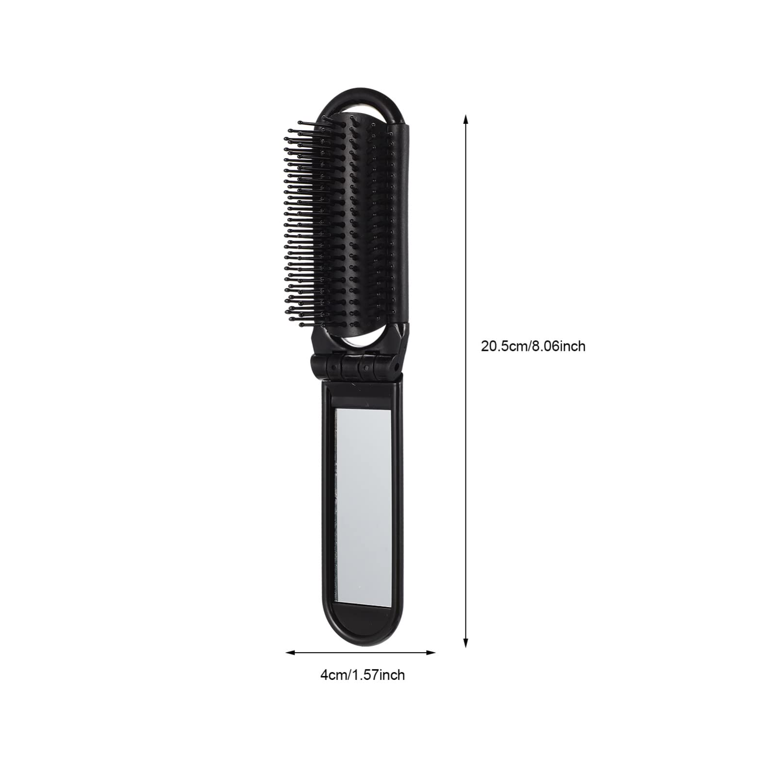 Men's Folding Hair Brush with Mirror - 6pcs Compact Travel Brush for Gym, Car & Purse