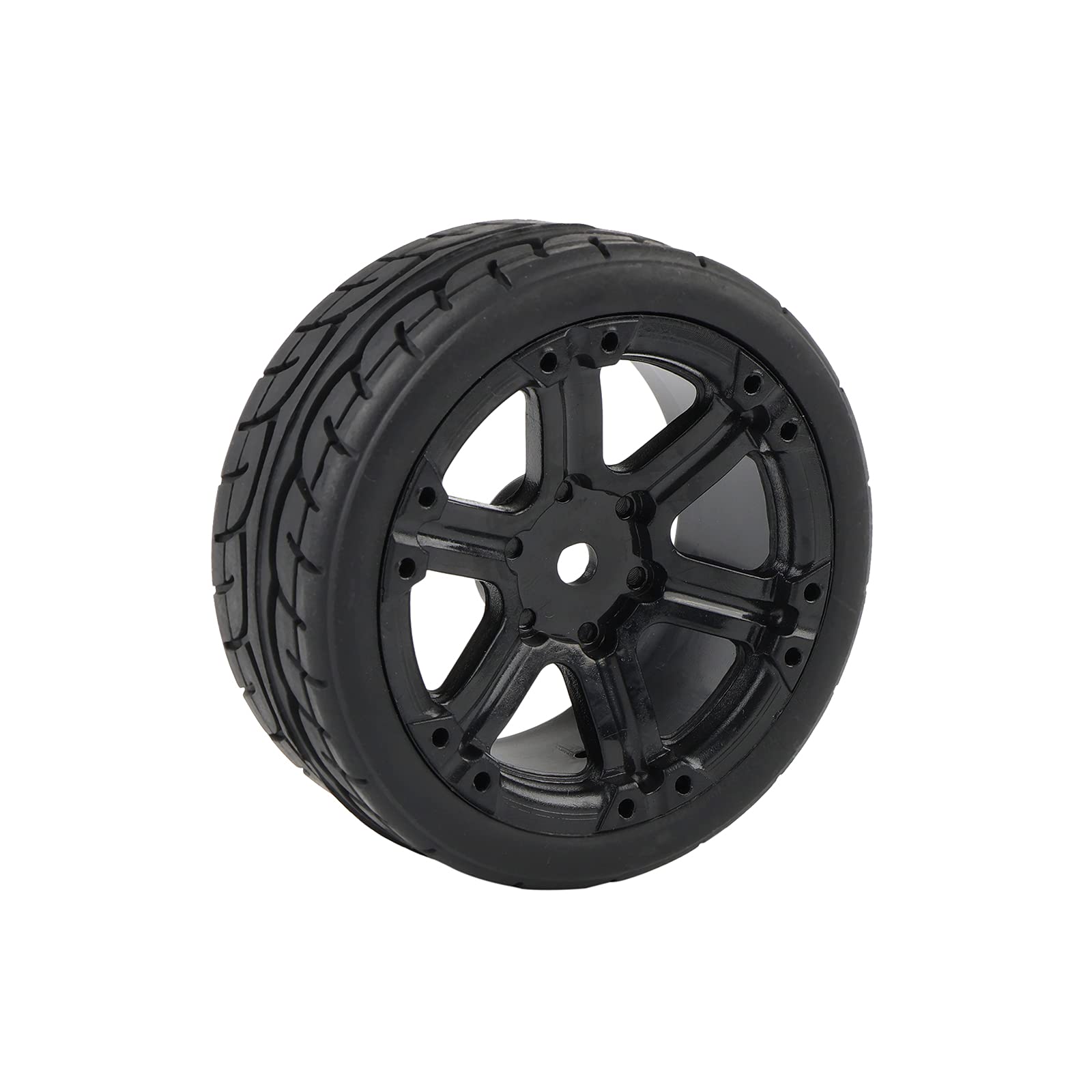 4PCS 1:10 Scale RC Car Tires - On Road Rubber Racing Wheels with 12mm Hex Rims - Compatible with Tamiya, Kyosho, 3Racing, HSP, HPI - Perfect for Drift Racing & Track Performance
