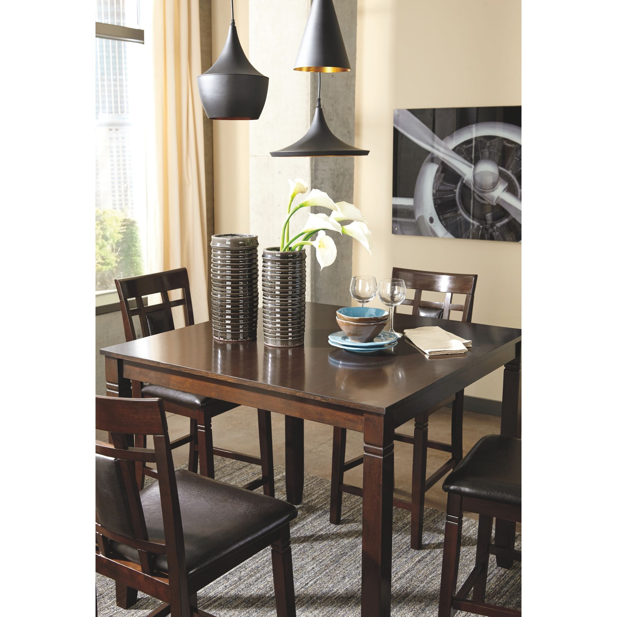 Bennox 5-Piece Counter Height Dining Set - Modern Kitchen Table & Stools for Small Spaces - Perfect for Breakfast Nook, Apartment, or Bar Area