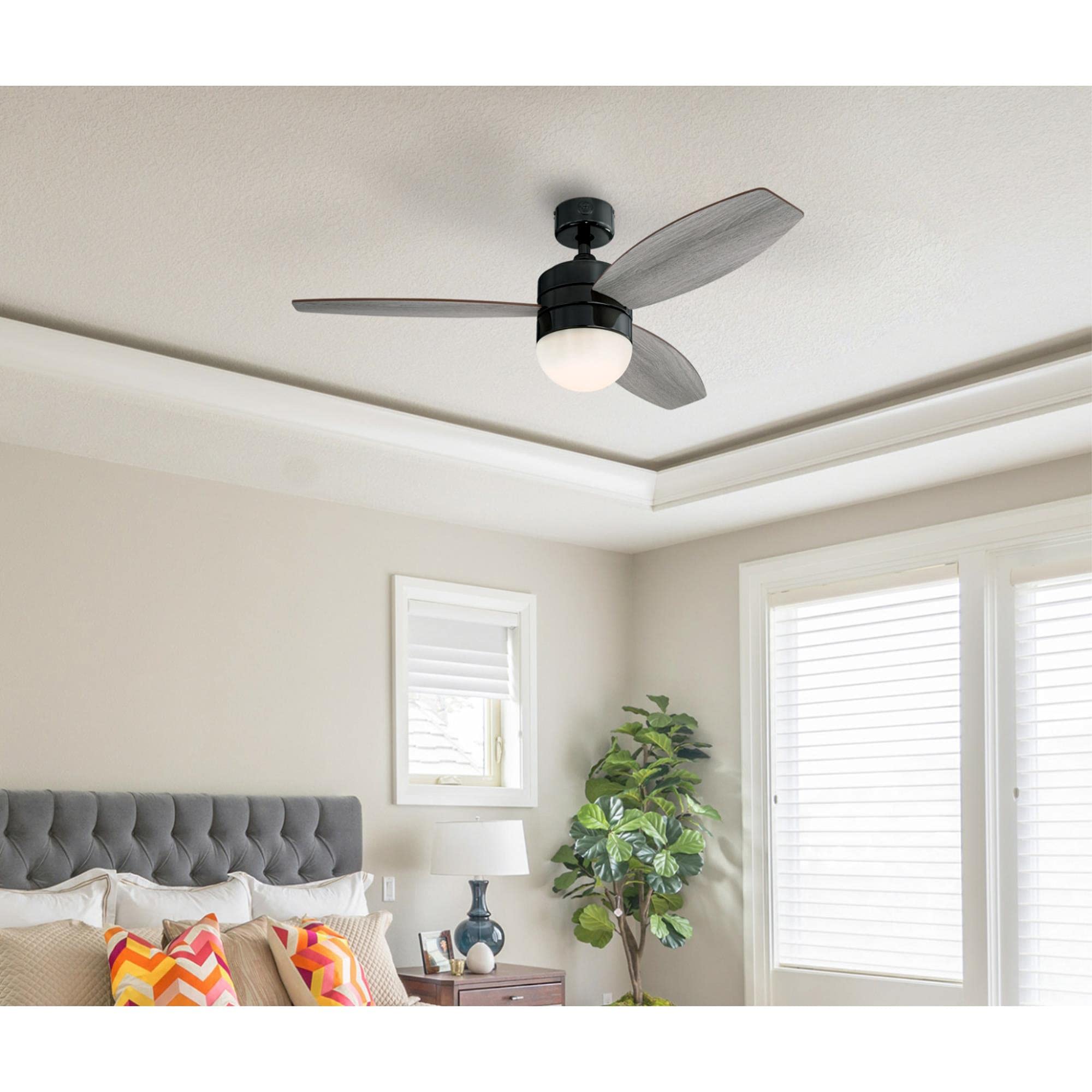 Westinghouse 7305200 Drake 48-Inch Indoor Ceiling Fan with Light Kit, Gun Metal Finish - Perfect for Living Room, Bedroom, and Office Cooling