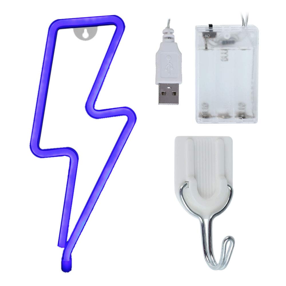 Blue LED Neon Sign - Battery/USB Powered Wall Decor Light with On/Off Switch | Perfect for Home, Bar, Party, Wedding & Christmas Decorations | Waterproof & Energy Efficient Lighting for Indoor/Outdoor Use
