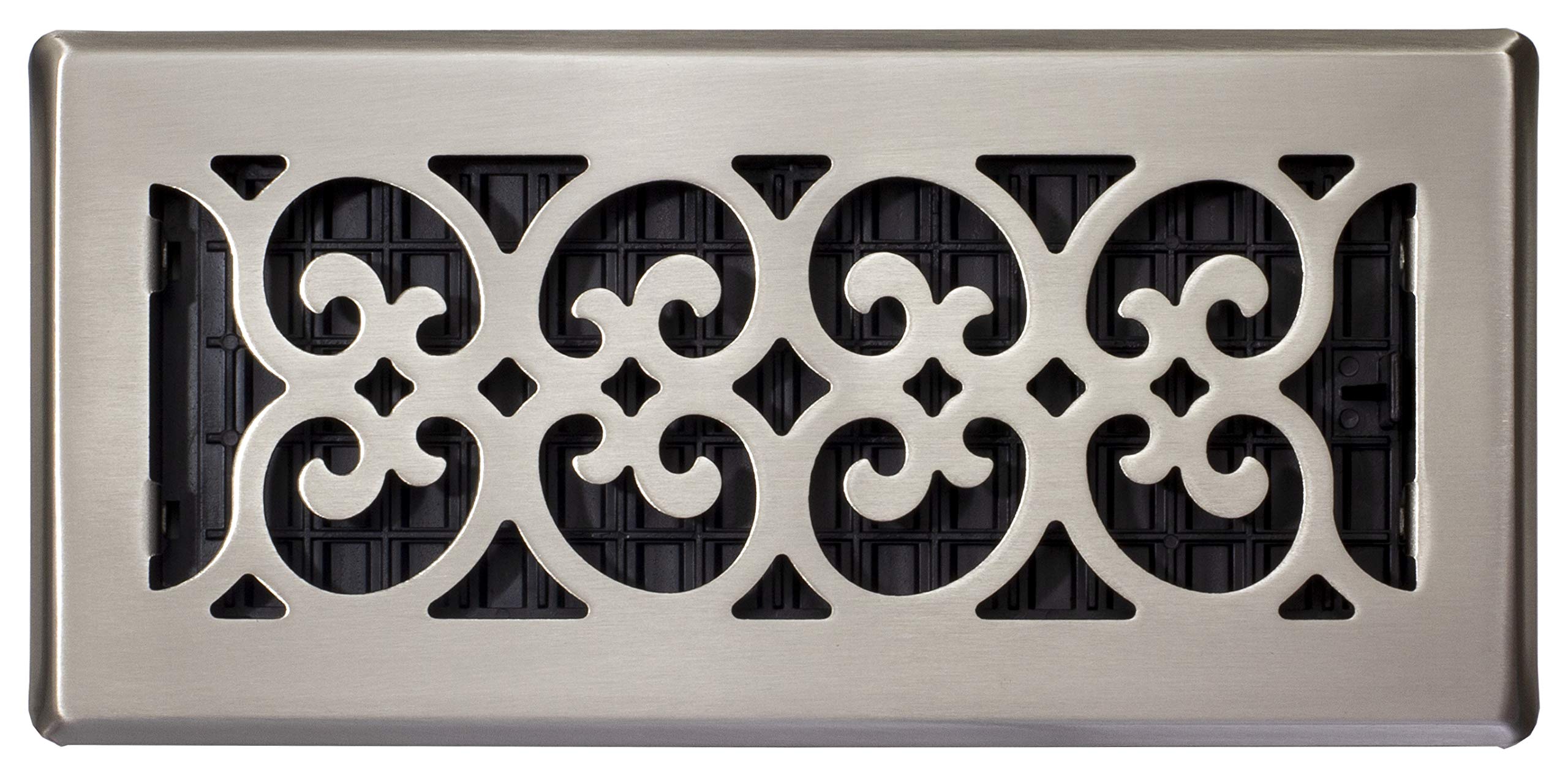 4x10 Brushed Nickel Floor Register & Air Filter - 4 Pack for Home HVAC