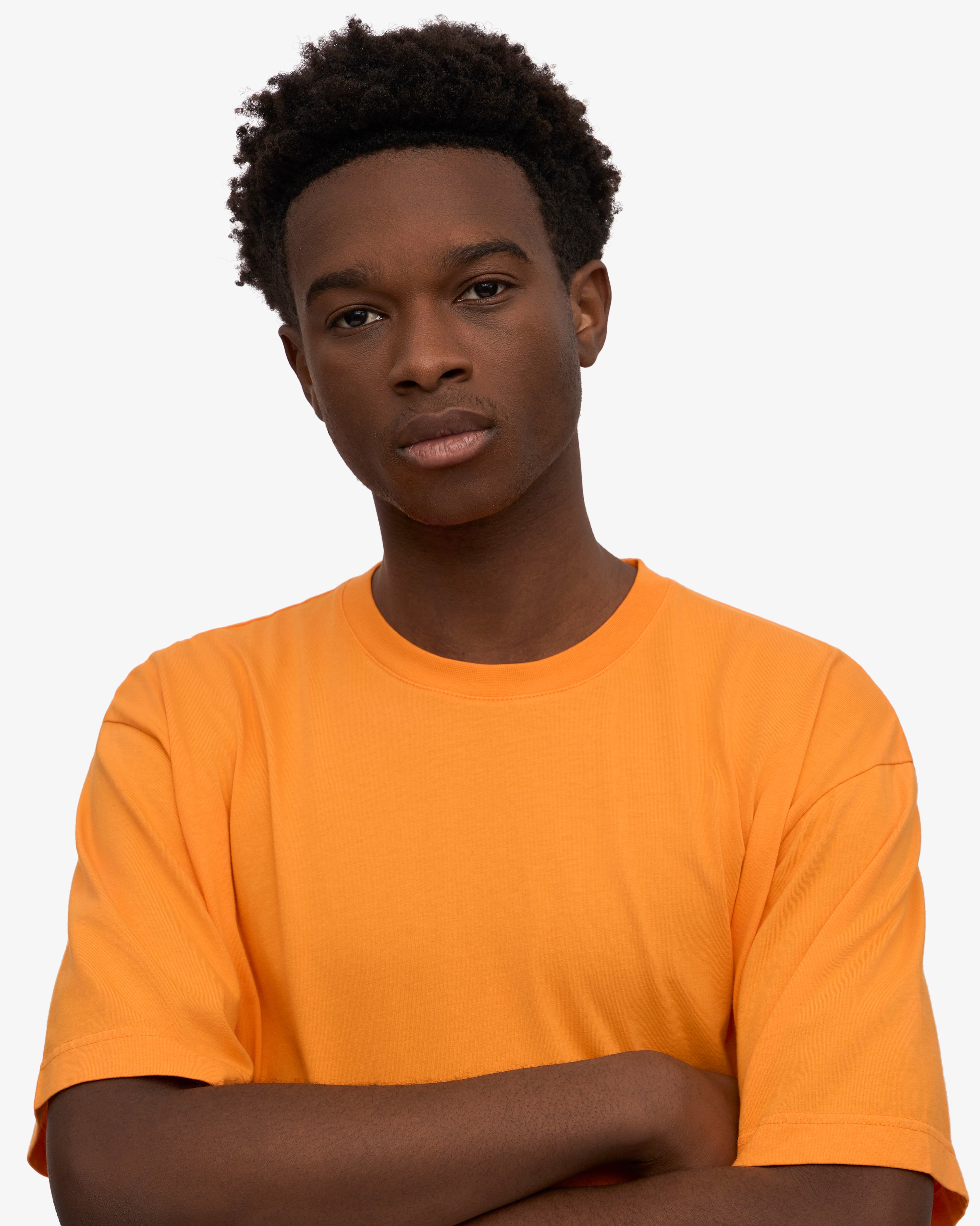 Oversized Organic Cotton T-Shirt for Women - Sunny Orange - Soft & Comfortable Casual Wear for Everyday Outfits & Loungewear