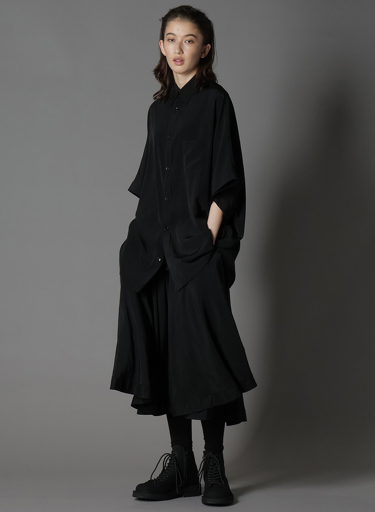 Elegant Crepe de Chine Dolman Sleeve Blouse - Short Sleeve Flowy Top for Women | Perfect for Office Wear, Casual Outings & Summer Fashion