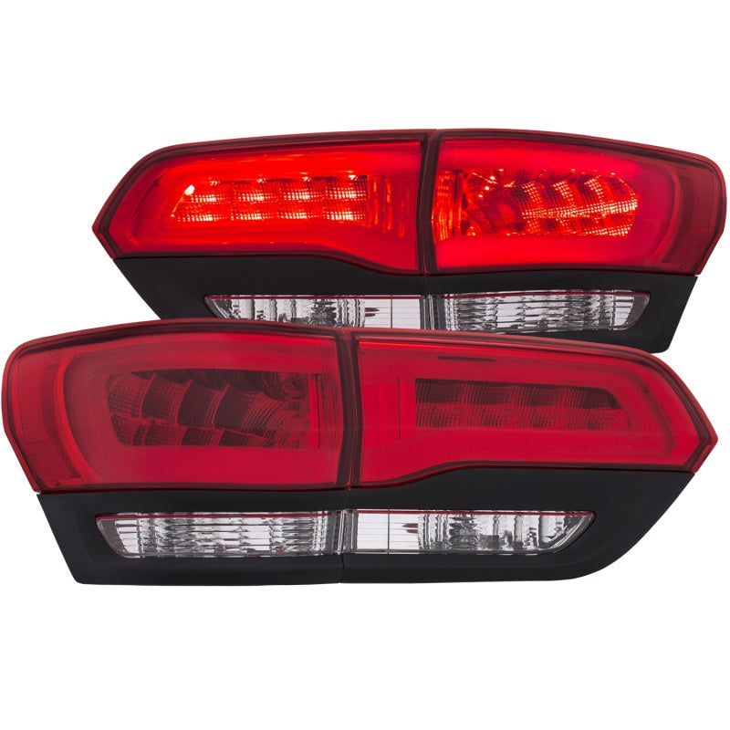 ANZO LED Tail Lights (Red/Clear) for Jeep Grand Cherokee 2014-2021 - High-Performance Brake Lights with Bright LED Technology - Perfect for Off-Roading, Night Driving & Custom Car Upgrades