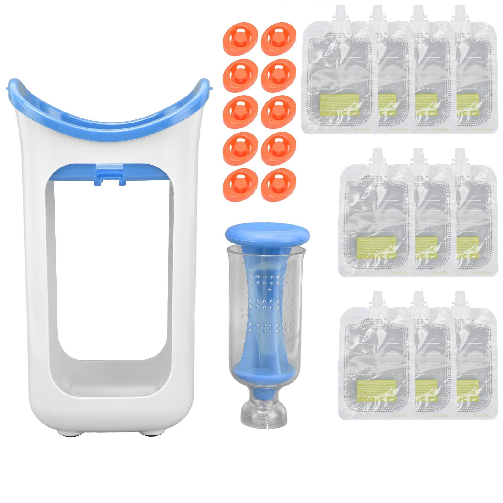 Baby Food Maker & Puree Blender - 4-in-1 Baby Food Processor with Grinder, Chopper & Pouch Filler - BPA-Free Infant Feeding Supplies (Blue) - Perfect for Homemade Baby Food Prep & On-the-Go Feeding