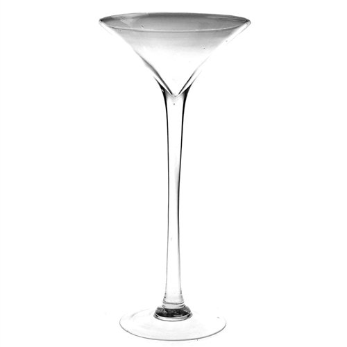 Clear Tall Martini Glass Vase - 23 Inch Height - Set of 2 - Bulk Case - Perfect for Wedding Centerpieces, Floral Arrangements & Home Decor