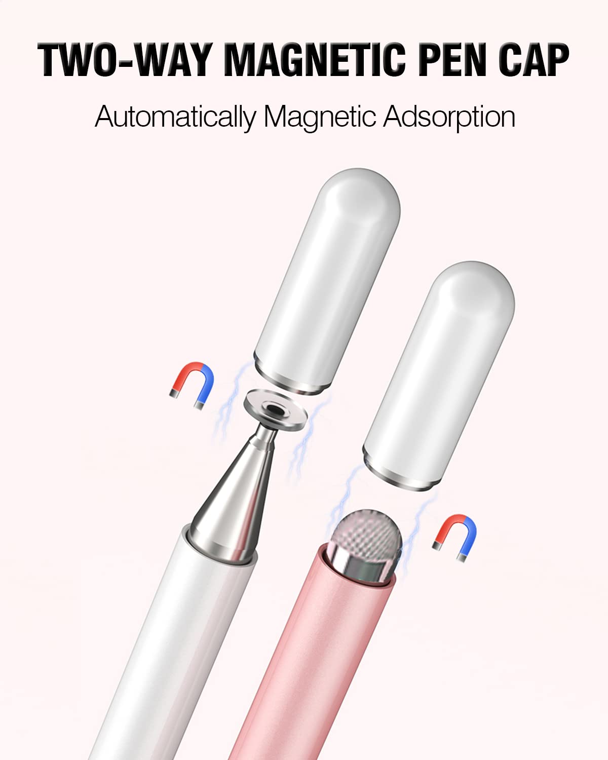 2-in-1 High Precision Stylus Pen for iPad & Android Tablets - Universal Touch Screen Stylus Compatible with iPhone, iPad, Microsoft Surface (3 Pack - Blue, Pink, Purple) - Perfect for Drawing, Note Taking & Digital Signatures