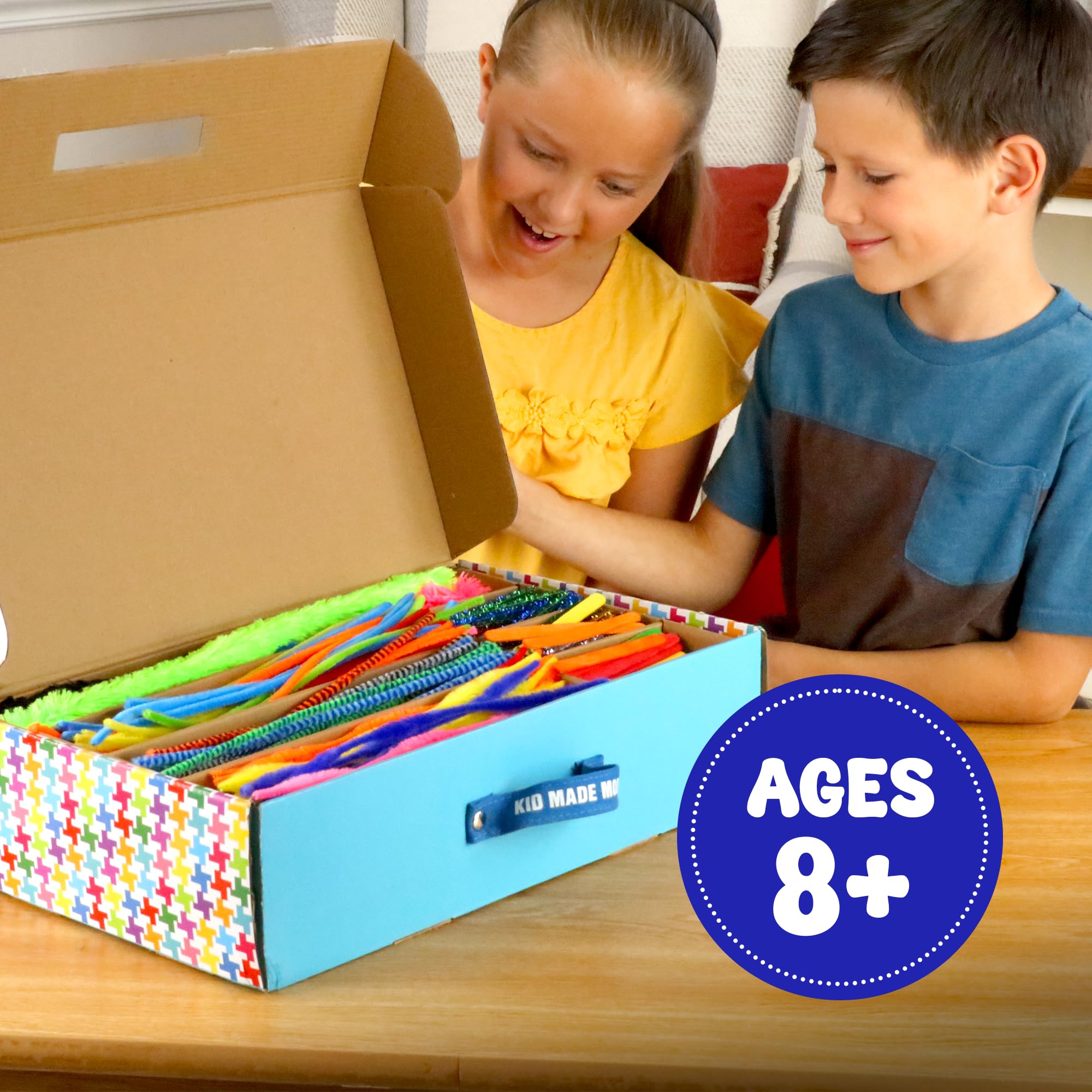 Kid Made Modern Arts and Crafts Kit - 1000+ Piece DIY Craft Supplies for Kids Ages 4-12, Creative Art Projects for Boys & Girls, Perfect for Birthday Gifts, Classroom Activities & Family Bonding