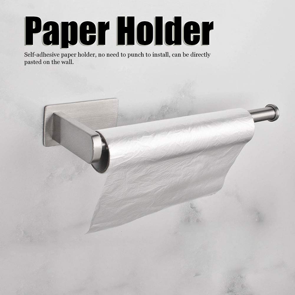 304 Stainless Steel Self-Adhesive Toilet Paper Holder - No Drilling Required for Bathroom, Hotel & Public Places (31x12x4.5cm) - Durable & Rustproof Bathroom Organizer for Space-Saving Convenience