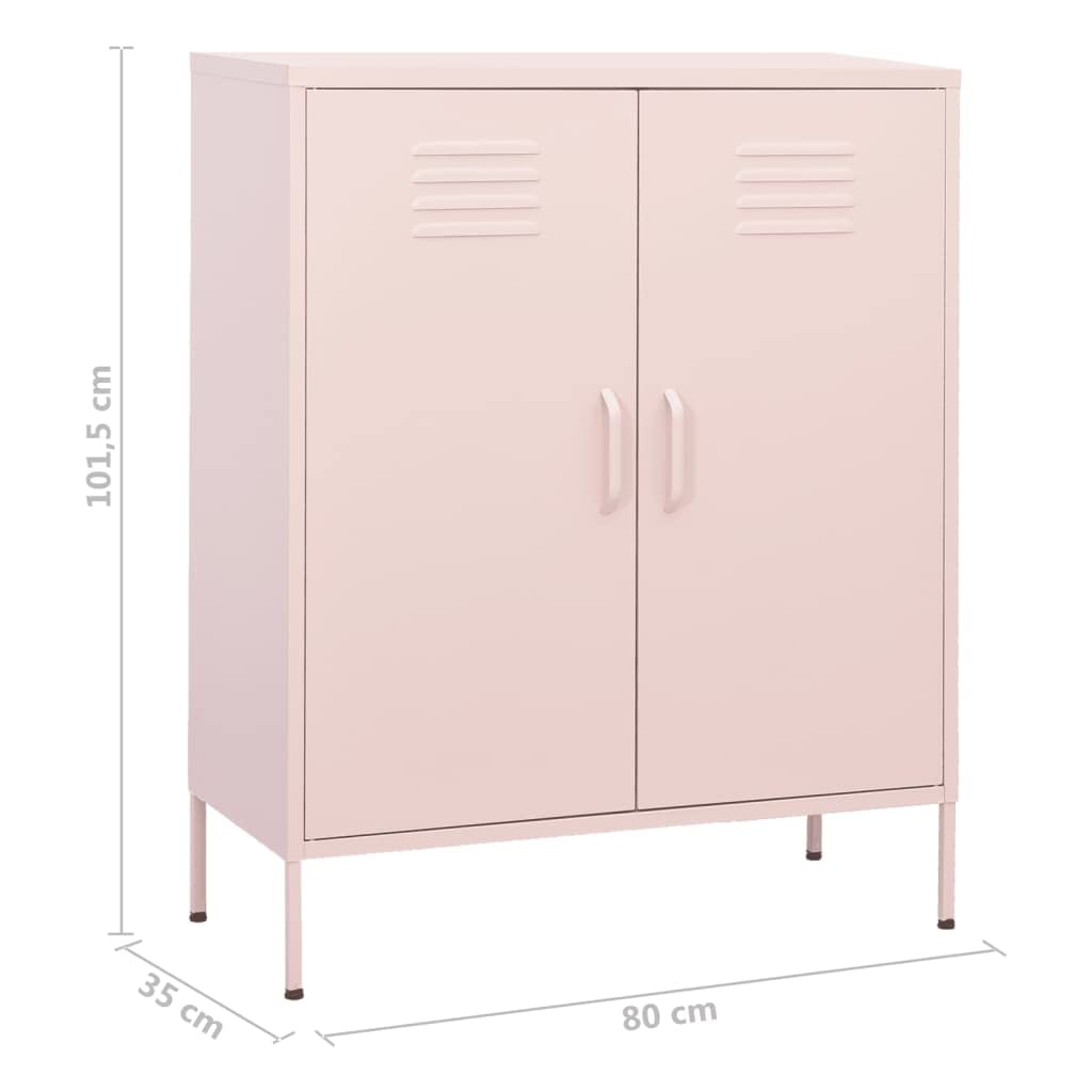 Pink Metal Storage Cabinet 31.5
