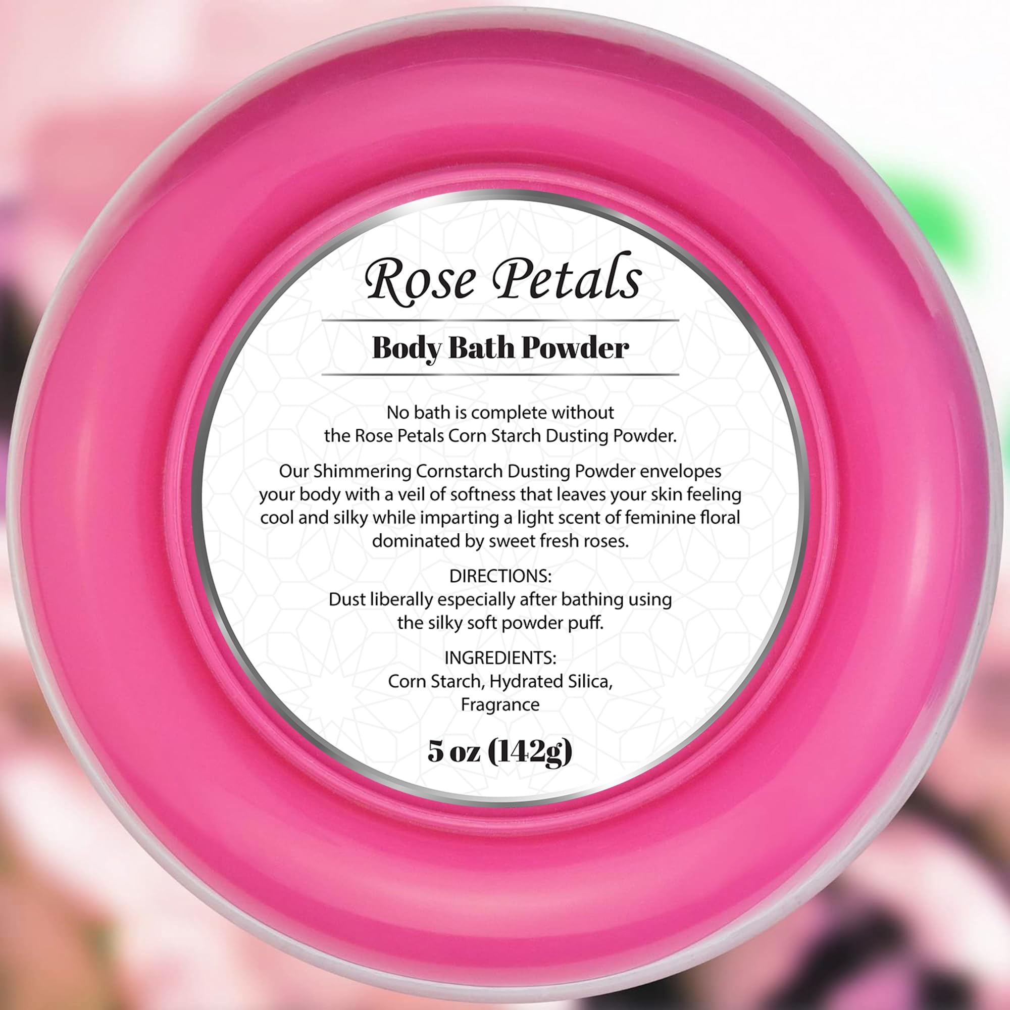 R-NEU 2 Pack Talc-Free Body Powder for Women with Powder Puff | Rose Petal Scented Dusting Powder | After Bath & Shower for Soft Smooth Skin | Large 10oz Size | Perfect for Daily Use, Travel & Post-Workout Freshening