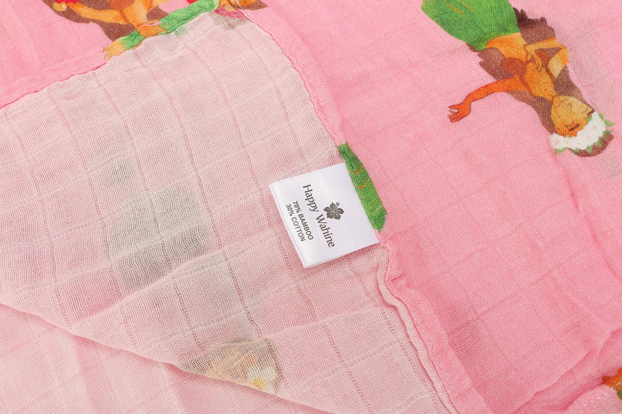 Soft Baby Muslin Swaddle Blanket - Hawaiian Hula Girl Pink Design - Perfect for Newborn Sleep, Swaddling & Photo Shoots