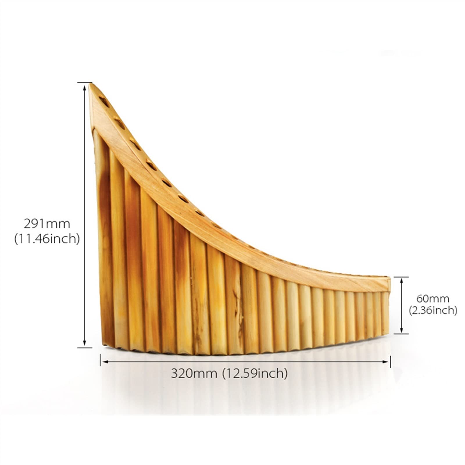 22 Pipe Pan Flute - Natural Reed Handmade Woodwind Instrument in G Key (Right Color) | Perfect for Music Lovers, Meditation & Relaxation