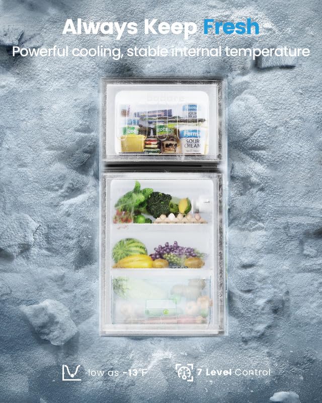 3.2 Cu.Ft Mini Fridge with Freezer - Compact 2-Door Small Refrigerator for Bedroom, Dorm, Office & Apartment - Perfect for Snacks, Drinks & Personal Food Storage