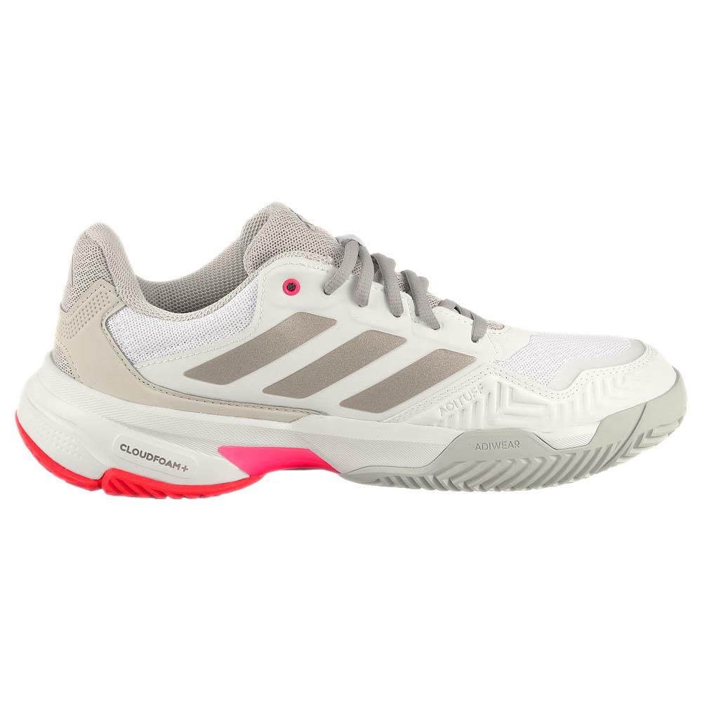 Adidas Women's CourtJam Control 3 Tennis Shoes - Cloud White/Iron Metallic - Lightweight Comfort for Casual Wear & Court Play