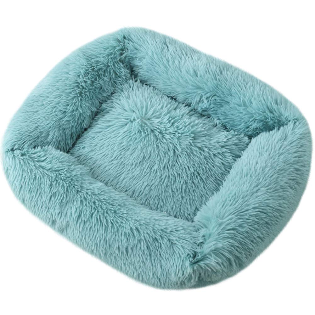 La La Pet® Donut Dog & Cat Bed - Cozy Cave Burrow Bed with Self-Warming Technology for Small to Medium Pets - Soft Plush Calming Cuddler for Improved Sleep - Perfect for Anxiety Relief & Winter Warmth (Blue)