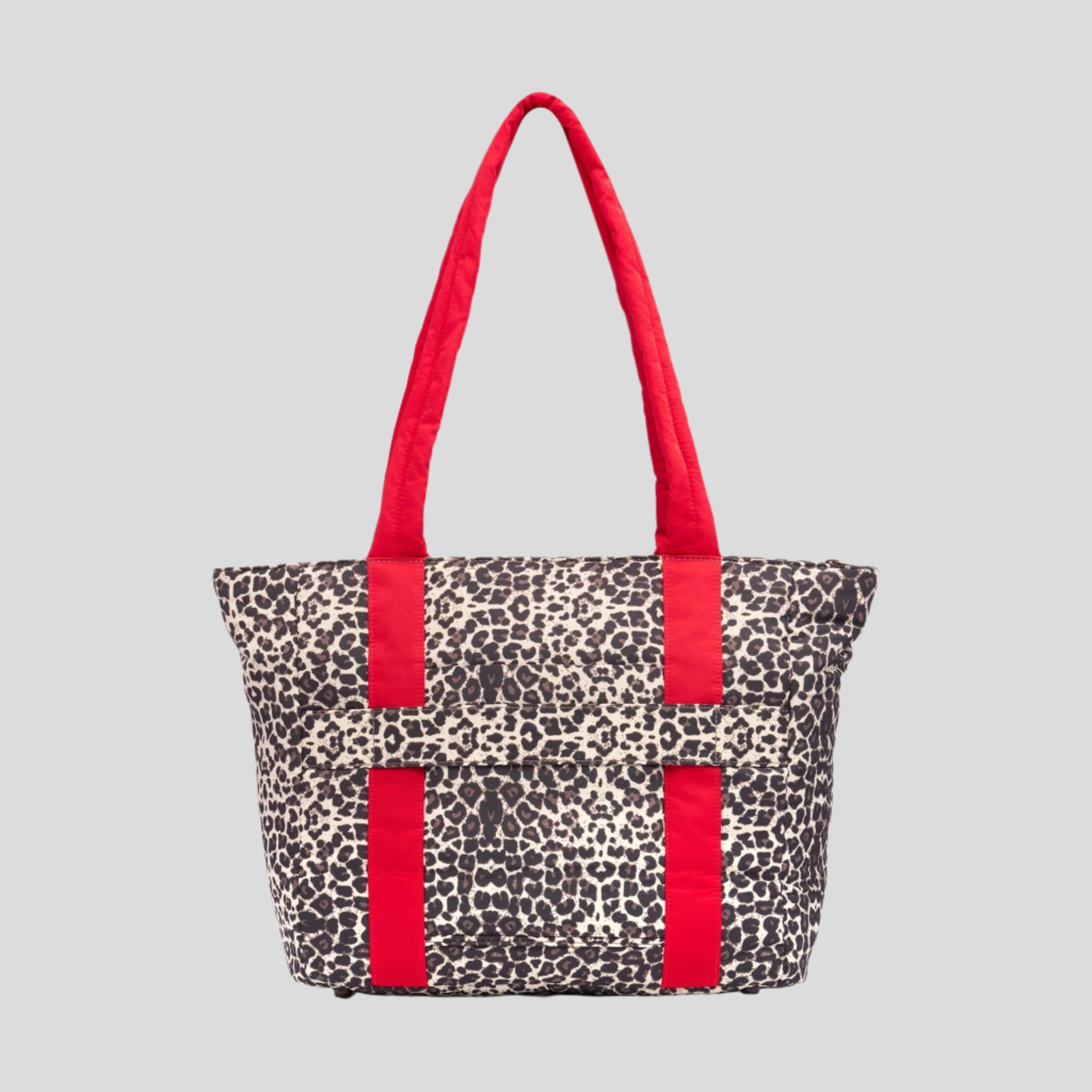 Stylish Leopard Print Red Tote Bag for Women - Fashionable Everyday Shoulder Bag for Work, Shopping & Travel