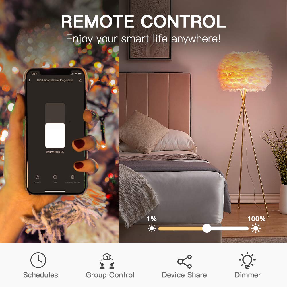 TREATLIFE Smart Plug Bundle - Dimmable Indoor & Outdoor WiFi Outlet with Remote Control | Perfect for Home Automation, Holiday Lights & Smart Devices