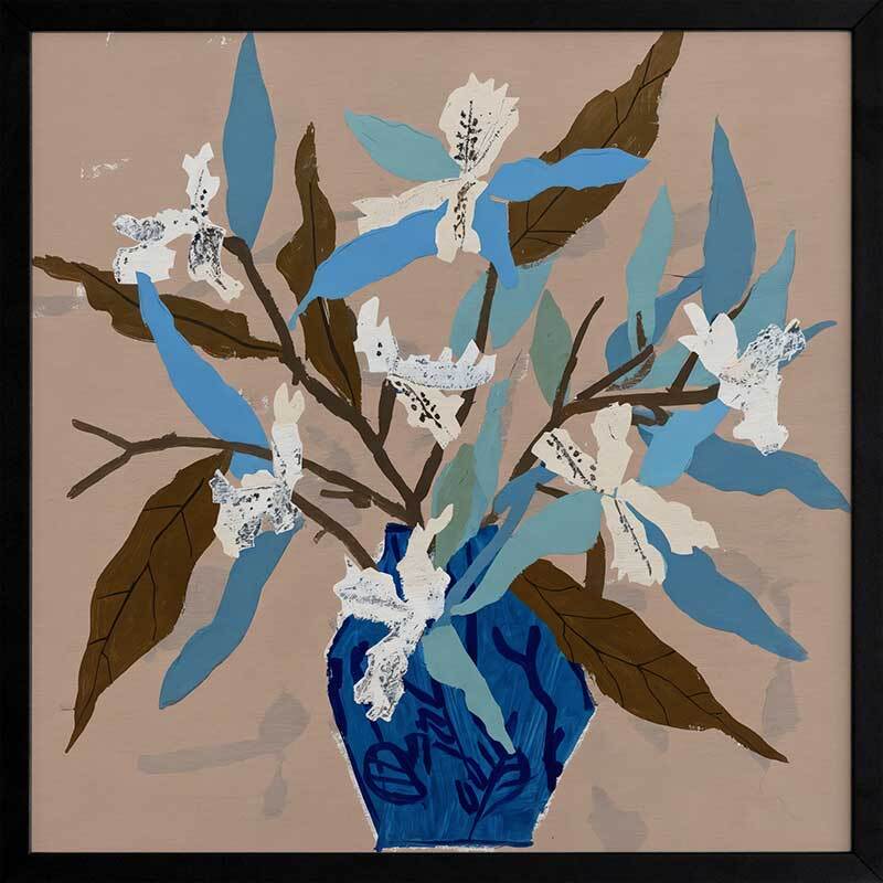 Beach Flowers II Framed Wall Art Print - Coastal Decor for Living Room, Bedroom & Office | Beach House Style Painting