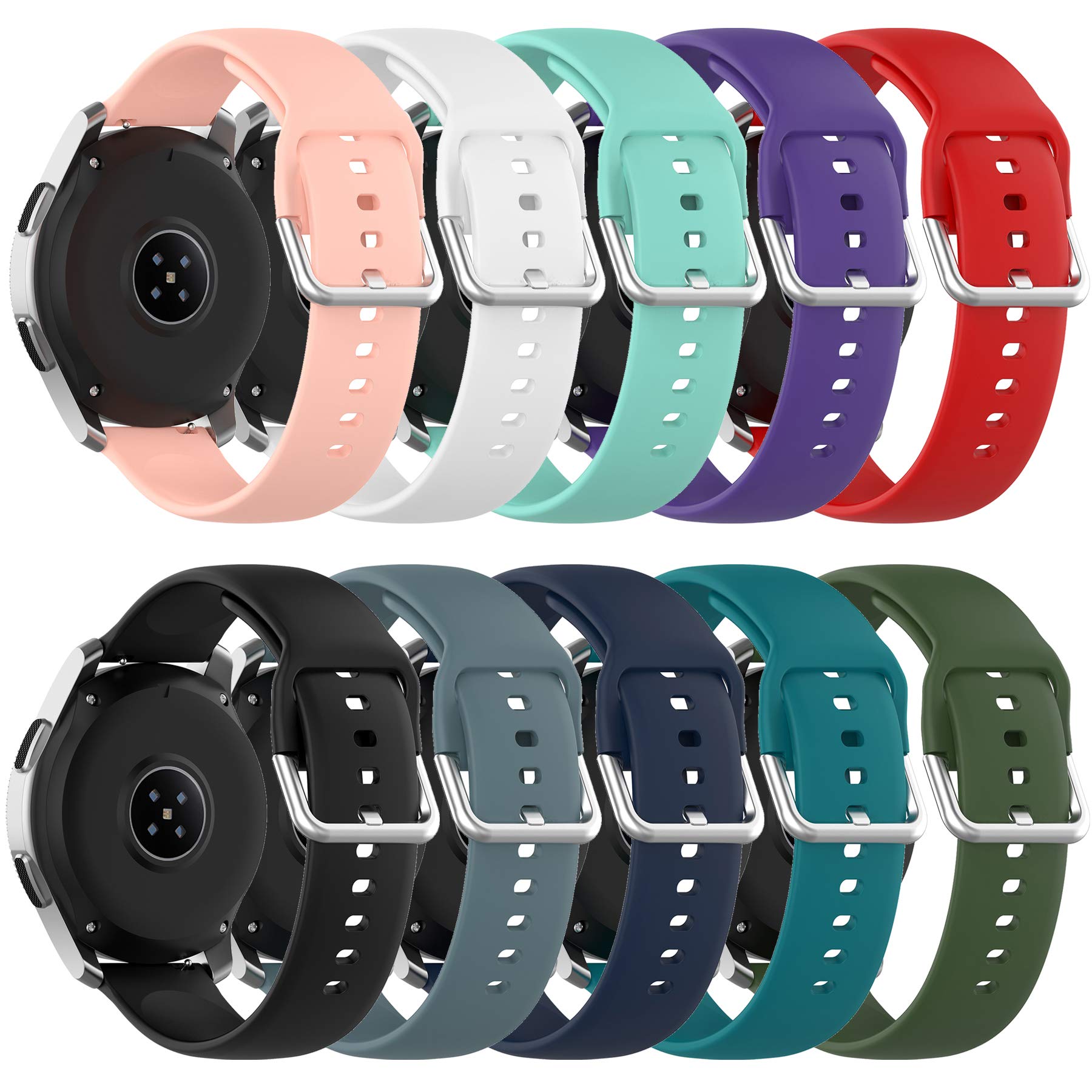 Premium Soft Silicone Replacement Band for Samsung Galaxy Watch 46mm/3 45mm/Gear S3 Frontier/Classic - Comfortable Sport Strap for Running, Workouts & Daily Wear