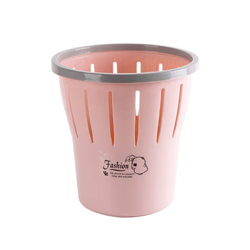 YXD Plastic Trash Can with Hollow Pressure Ring - Bathroom, Kitchen, Living Room Garbage Bin for Household Waste Classification (Blue, Green, Pink) - Perfect for Recycling, Paper Waste & Daily Trash Disposal