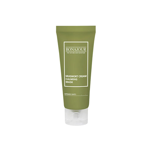 BONAJOUR Mugwort Calming Cream Mask 55g - Soothing & Hydrating Facial Treatment for Sensitive Skin, Redness Relief & Skin Barrier Repair - Perfect for Nighttime Skincare Routine & Post-Sun Care
