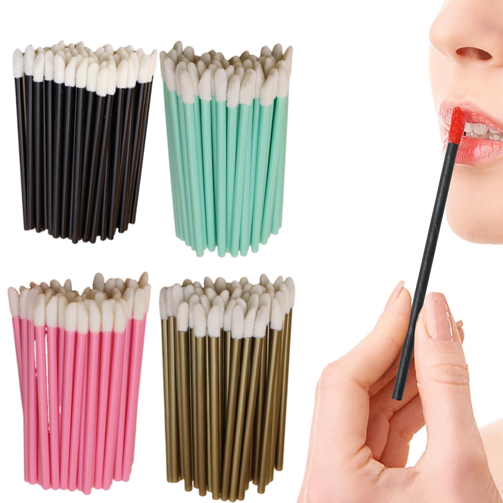 200pcs Professional Lipstick Brush Set - Makeup Lip Brush, Foundation Brush & Eyebrow Brush Travel Kit - Multicolor Multi-Functional Lip Gloss Applicator for Perfect Lipstick Application | Ideal for Travel, Home Makeup & Professional Use