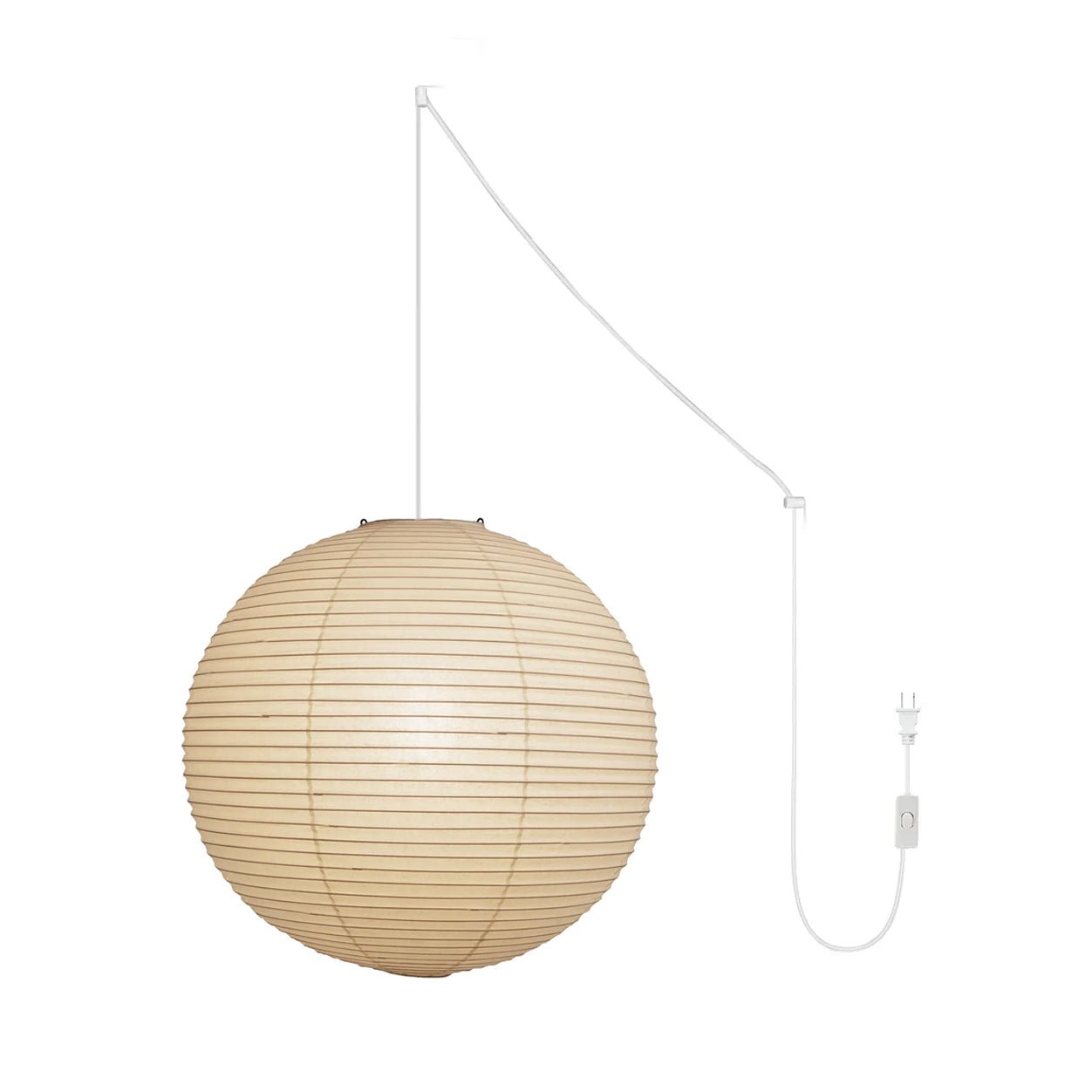 Akari Round Swag Light - Modern Hanging Pendant Lamp for Living Room, Bedroom & Dining Room - Stylish Indoor Ceiling Lighting Fixture for Home Decor