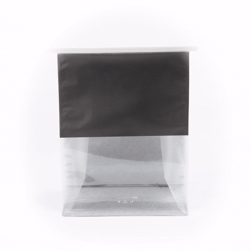 Premium Black Cotton Paper Tin Tie Bags with Clear Window - 8.75
