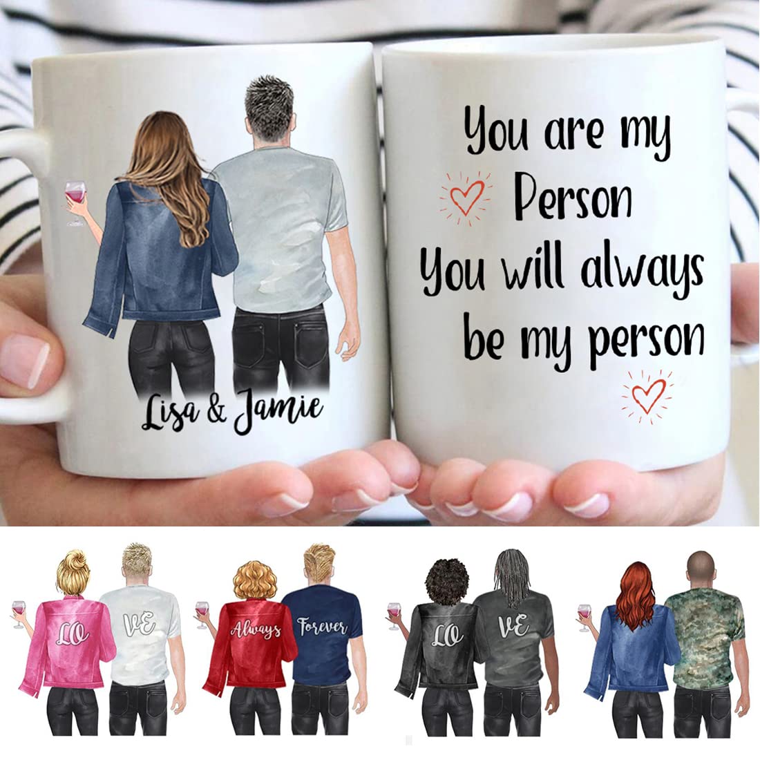 Personalized Valentine's Day Mug for Couples - 'I'm So Happy I Swiped Right' Custom Coffee Cup Gift for Fiance, Fiancee, Wife or Husband (11oz/15oz) - Perfect for Anniversaries, Romantic Dates & Couple Gift Ideas