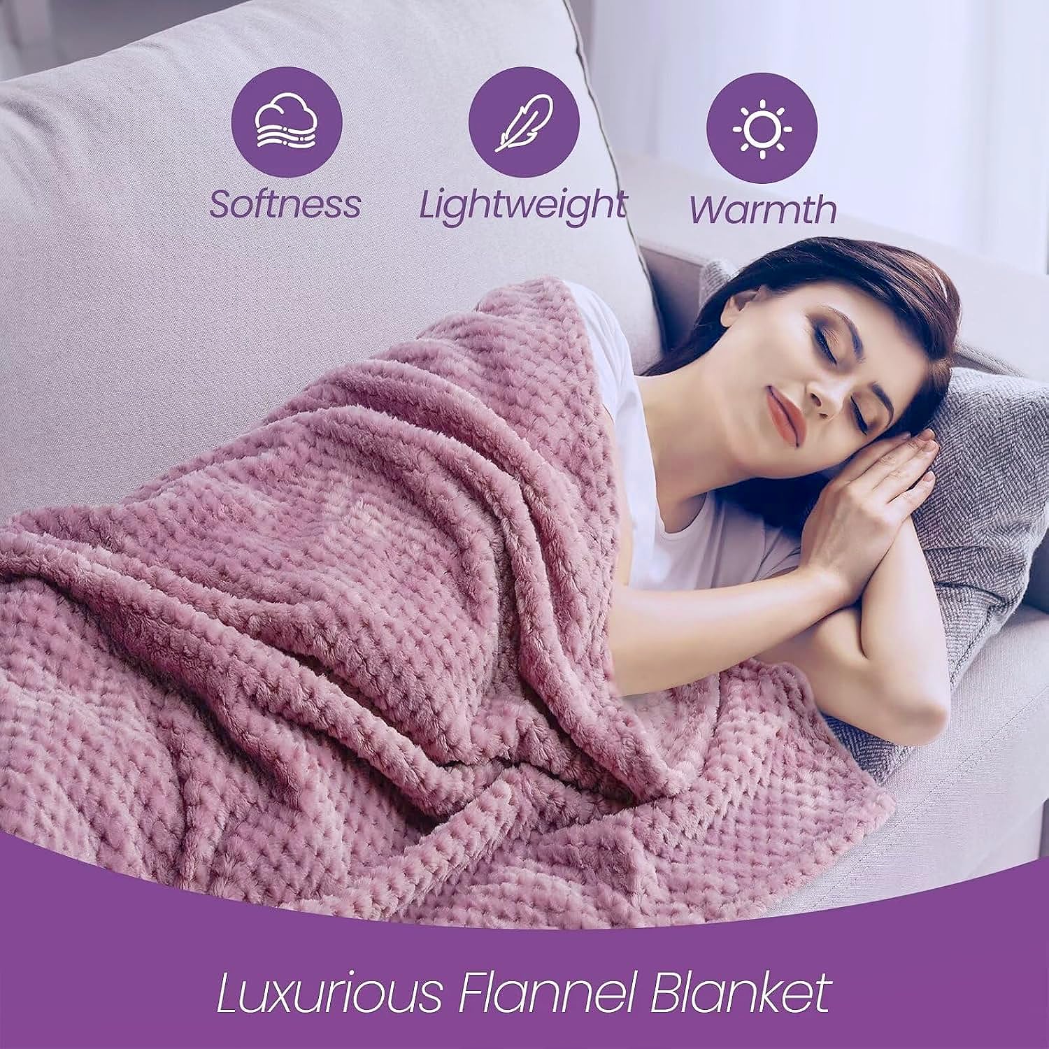 ANLEMIN Mother's Day Gifts for Mom, Wife, Daughter - Birthday & Teacher Appreciation Gifts for Women - Relaxation Gift Basket with Luxurious Flannel Blanket - Get Well Soon Gifts for Her & Sister - Perfect for Home, Office, and Spa Relaxation