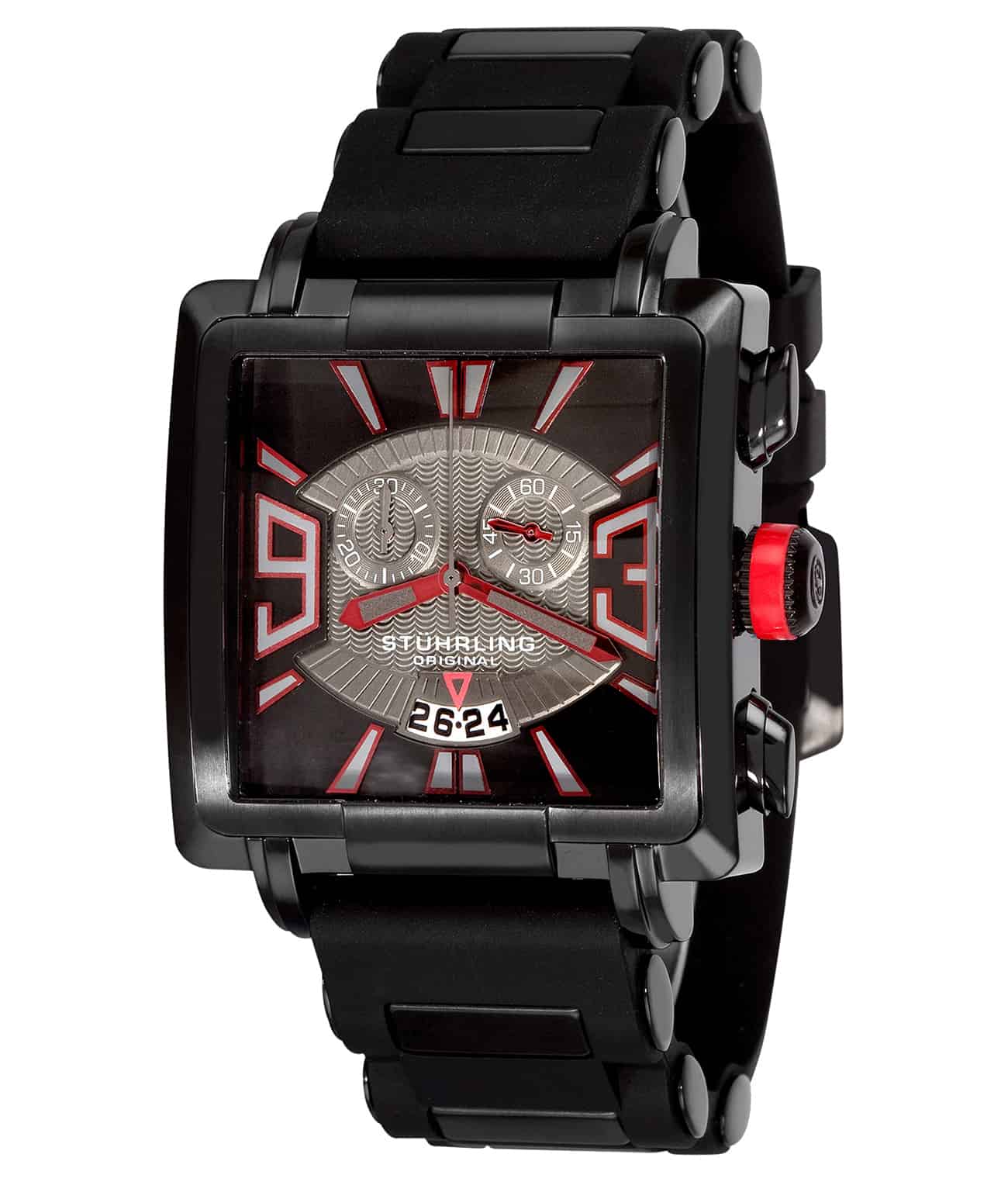 Grey Dial / Black PVD Case / Black Silicone Strap Black PVD Tang Buckle