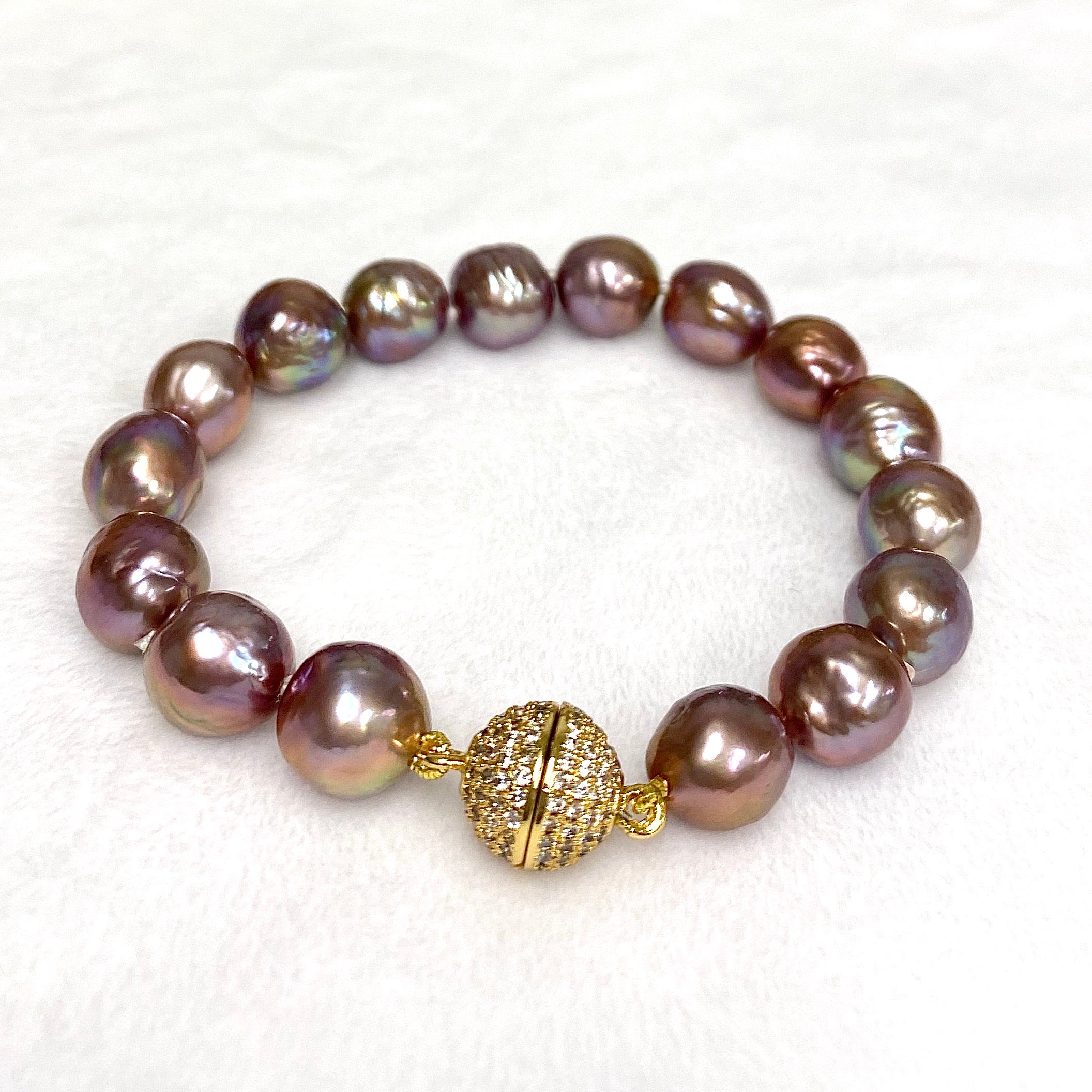 ALMA Purple Baroque Edison Pearl Bracelet (B530) - Elegant Jewelry for Women, Perfect for Weddings, Parties & Special Occasions