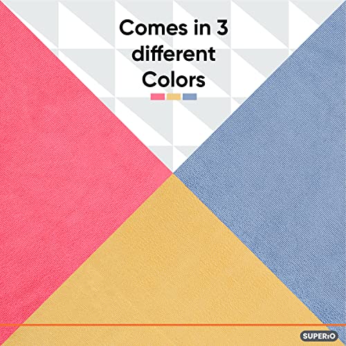 Premium Yellow Microfiber Cleaning Cloths - 16x16 Inch Super Absorbent, Lint-Free & Reusable - Perfect for Cars, Kitchen, Bathroom & Household Cleaning (12-Pack) - Streak-Free Shine Without Detergents - Ideal for Car Detailing, Glass Cleaning & Dusting Surfaces