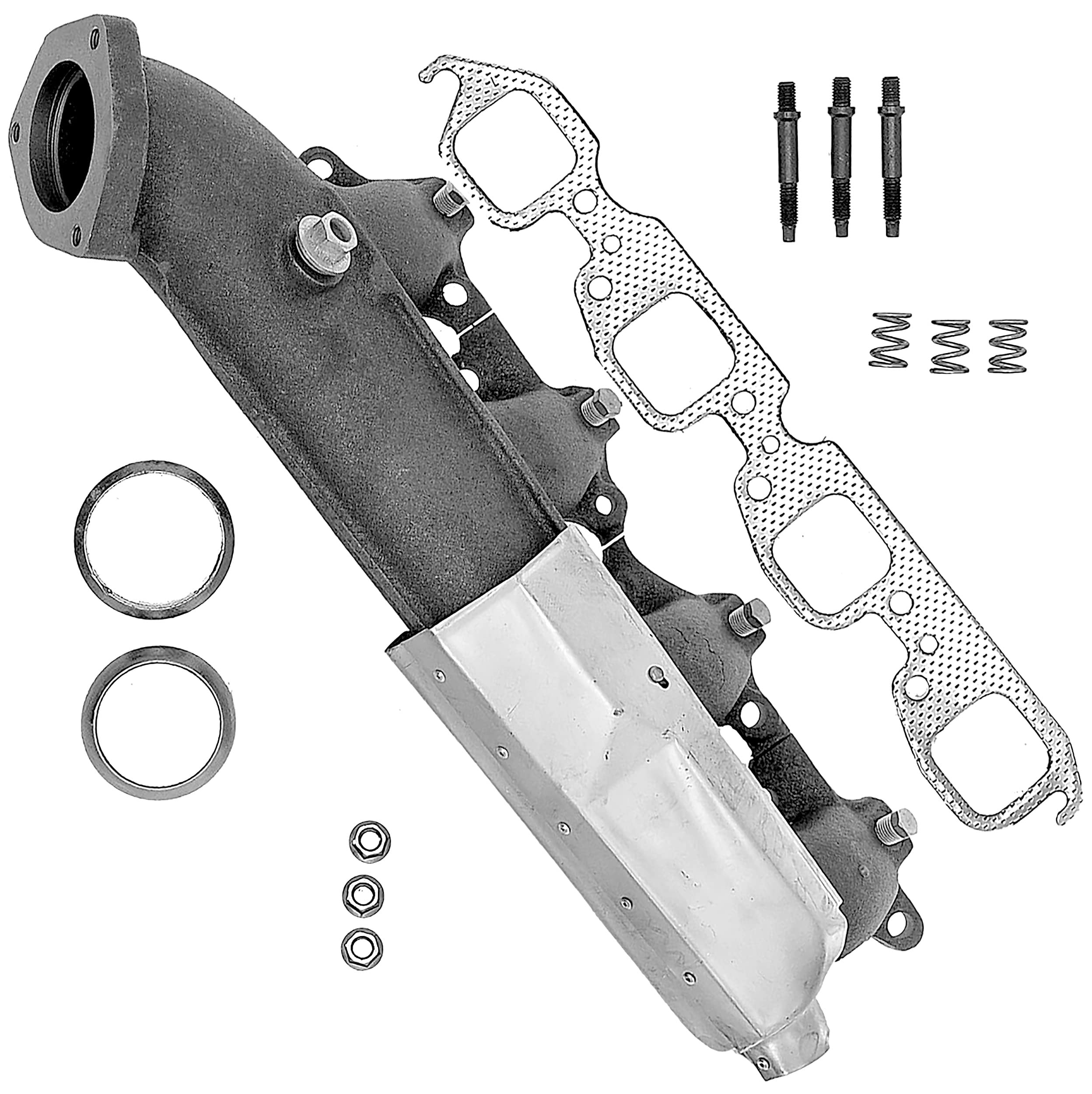 APDTY 785379 Right Side Exhaust Manifold Cast Iron with Gaskets for Big Block 454 Engines - Perfect for Chevy/GMC Truck & RV Performance Upgrades