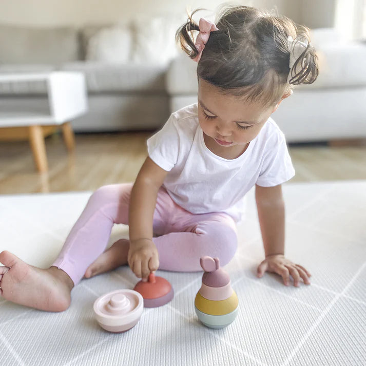 Silicone Pear Stacking Puzzle Toy for Toddlers - Montessori Educational Stacking Game for Babies 1-3 Years Old - Perfect for Sensory Play, Fine Motor Skills Development & Early Learning at Home or Daycare