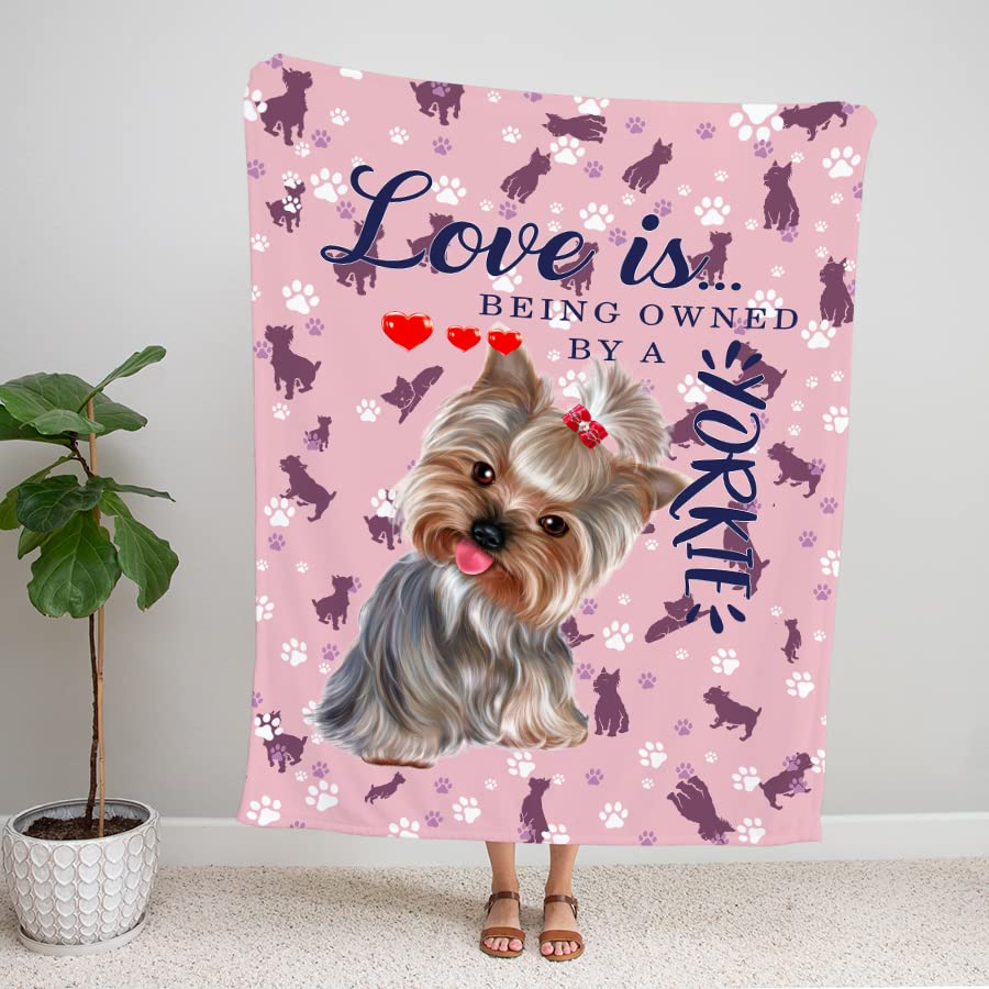 Funny Yorkie Yorkshire Dog Quote Fleece Blanket - Ultra Soft Plush Cozy Throw for Dog Lovers (50x60 Inches) | Perfect Gift for Dog Moms & Dads, Birthday, Christmas, Thanksgiving | Home Decor, Couch, Bed, Office Use