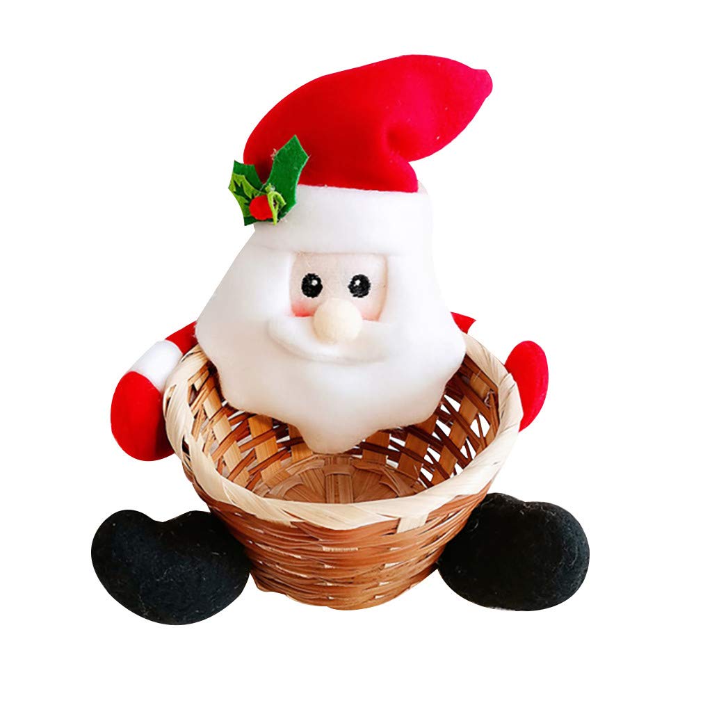 Festive Christmas Candy Storage Basket - Santa Claus Holiday Decor for Home, Snacks, Fruit & Biscuits | Perfect for Gift Baskets, Party Serving & Seasonal Home Decor