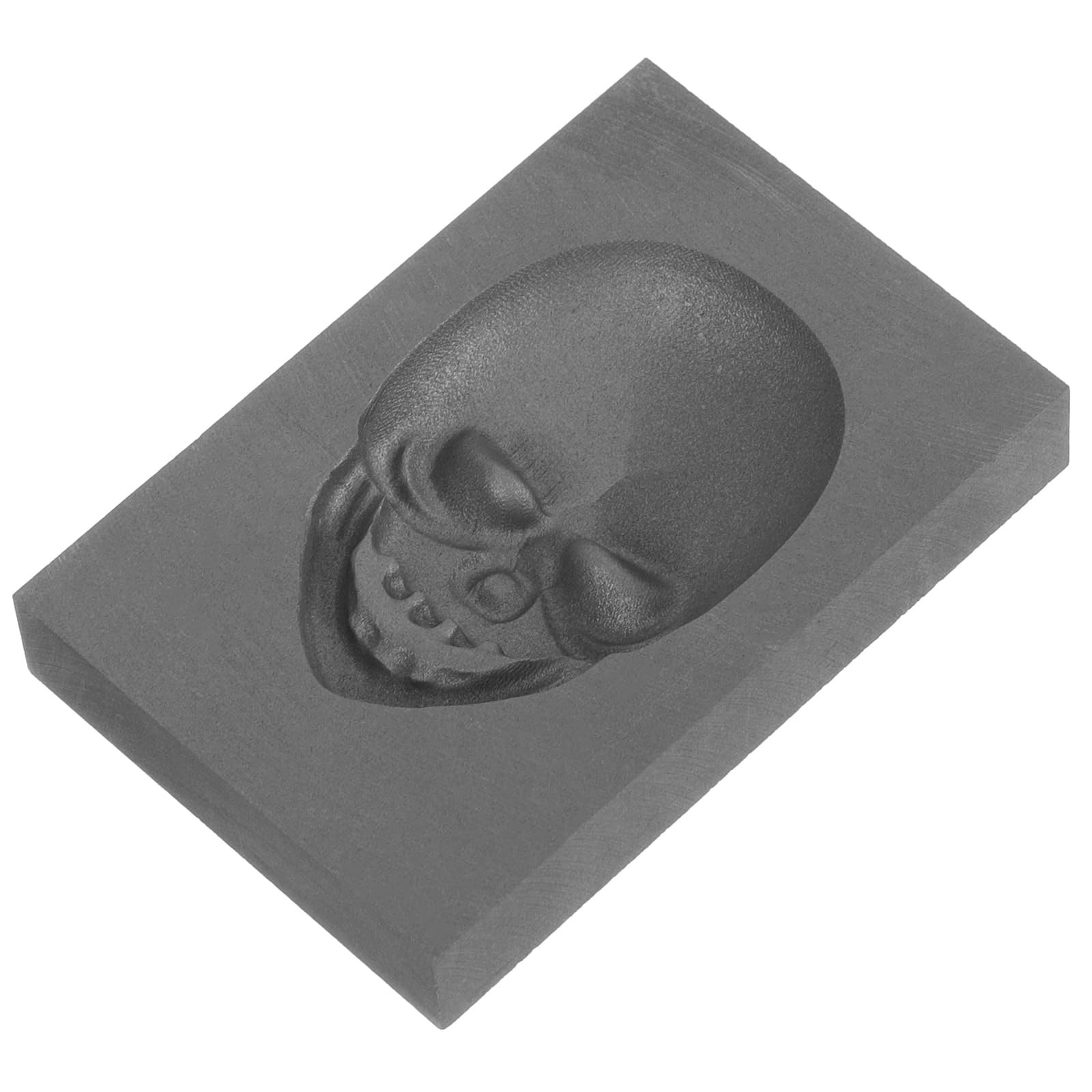 3D Skull Graphite Molds for Metal Casting - Crucible Molds for Gold & Silver Melting, DIY Jewelry Making, Skeleton Bar Dies - Perfect for Crafting Unique Gold Models & Halloween Decorations