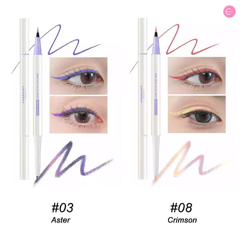 CHARMACY Dual Ended Chameleon Eyeliner Pen - Waterproof Liquid Eyeliner with 2 Colors - Perfect for Day to Night Makeup Looks, Parties and Special Occasions