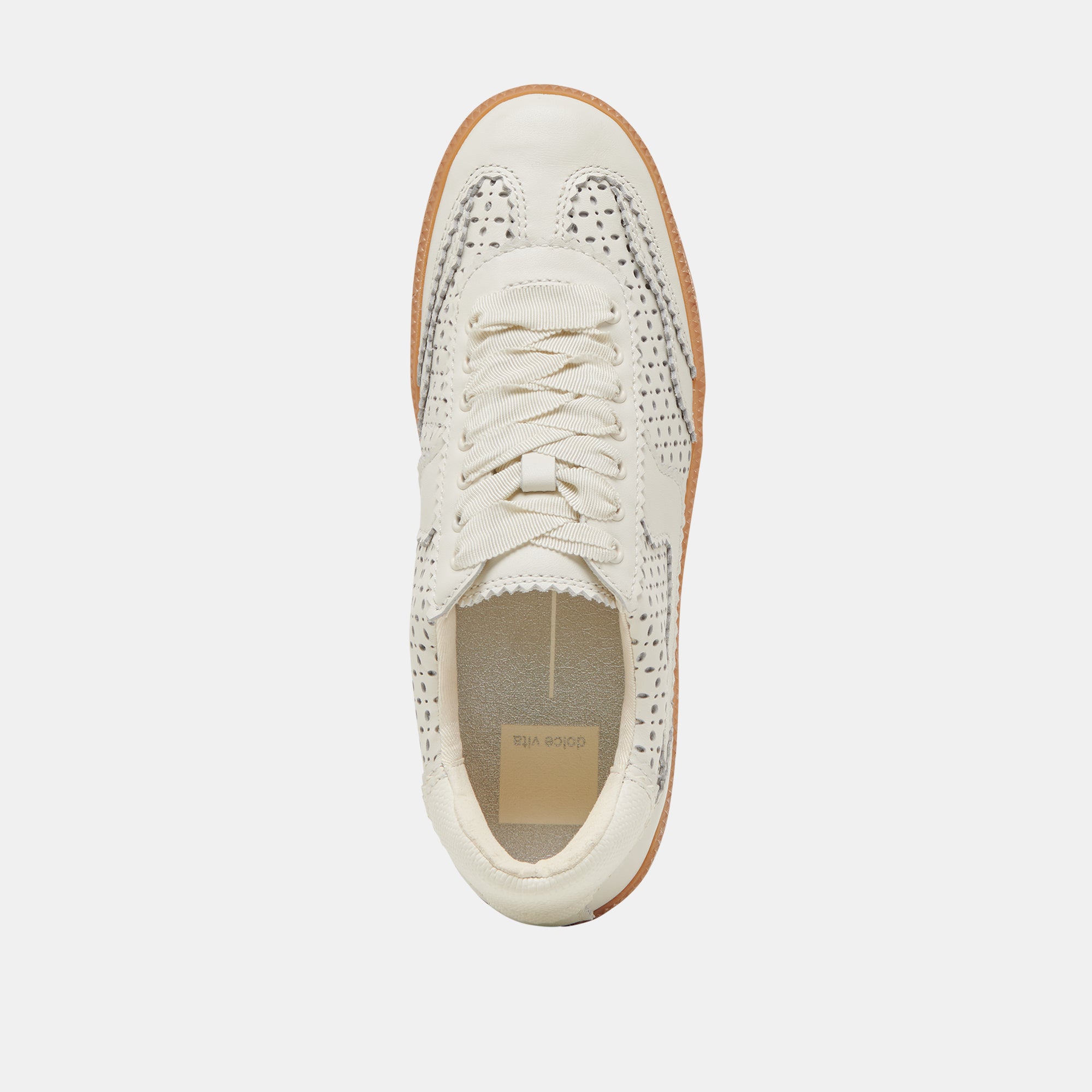 Notice White Leather Perforated Eyelet Sneakers - Comfortable & Stylish Shoes for Casual Wear, Walking, and Everyday Fashion
