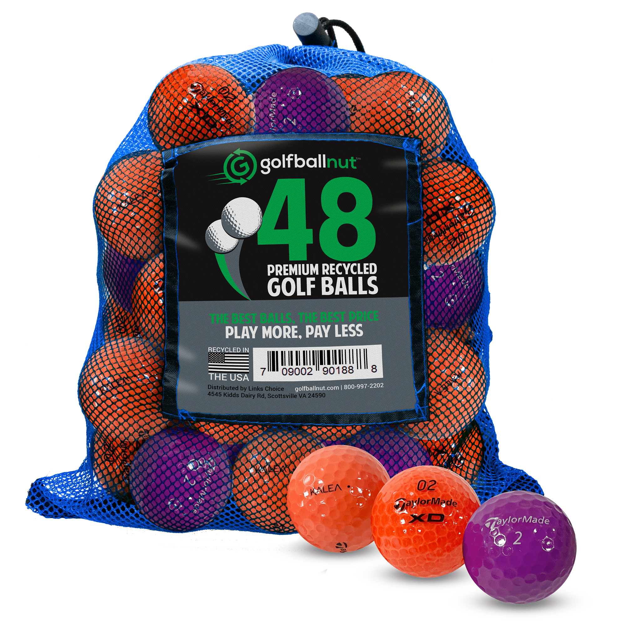 Premium Used TaylorMade Mixed Golf Balls - 50/100 Pack in Durable Mesh Bags | Practice & Driving Range Training | Recycled Golf Balls for Budget-Friendly Play