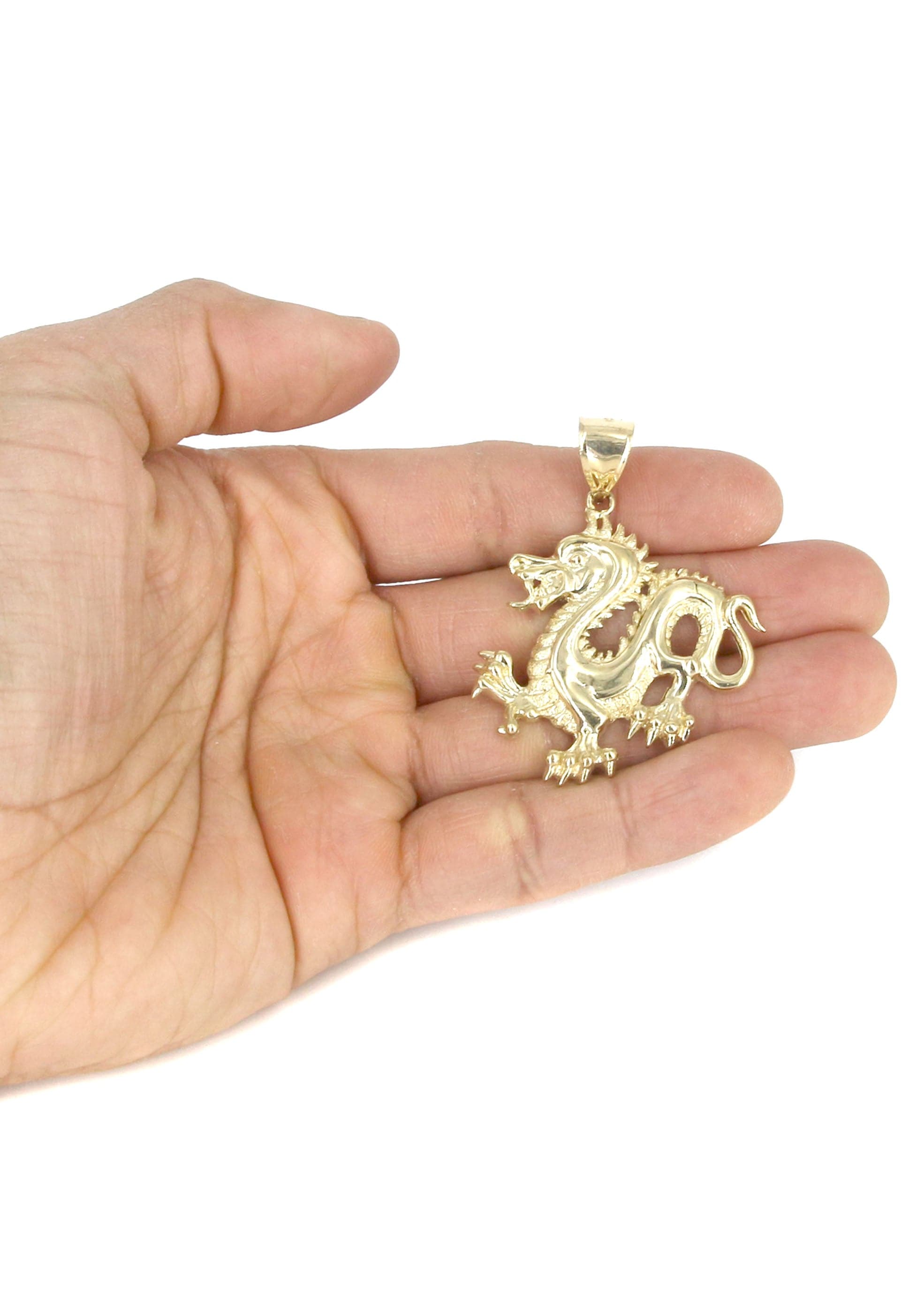 10K Yellow Gold Dragon Necklace for Women & Men - 18.9 Grams Solid Gold Pendant - Perfect for Gifts, Anniversary & Special Occasions