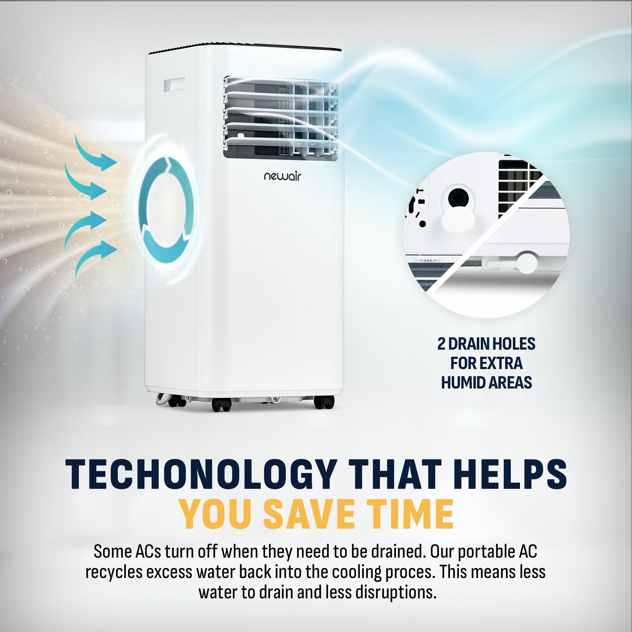 Newair® 8,000 BTU Portable Compact Air Conditioner - Cooling for Small Rooms, Bedrooms & Offices | Energy Efficient & Easy Installation
